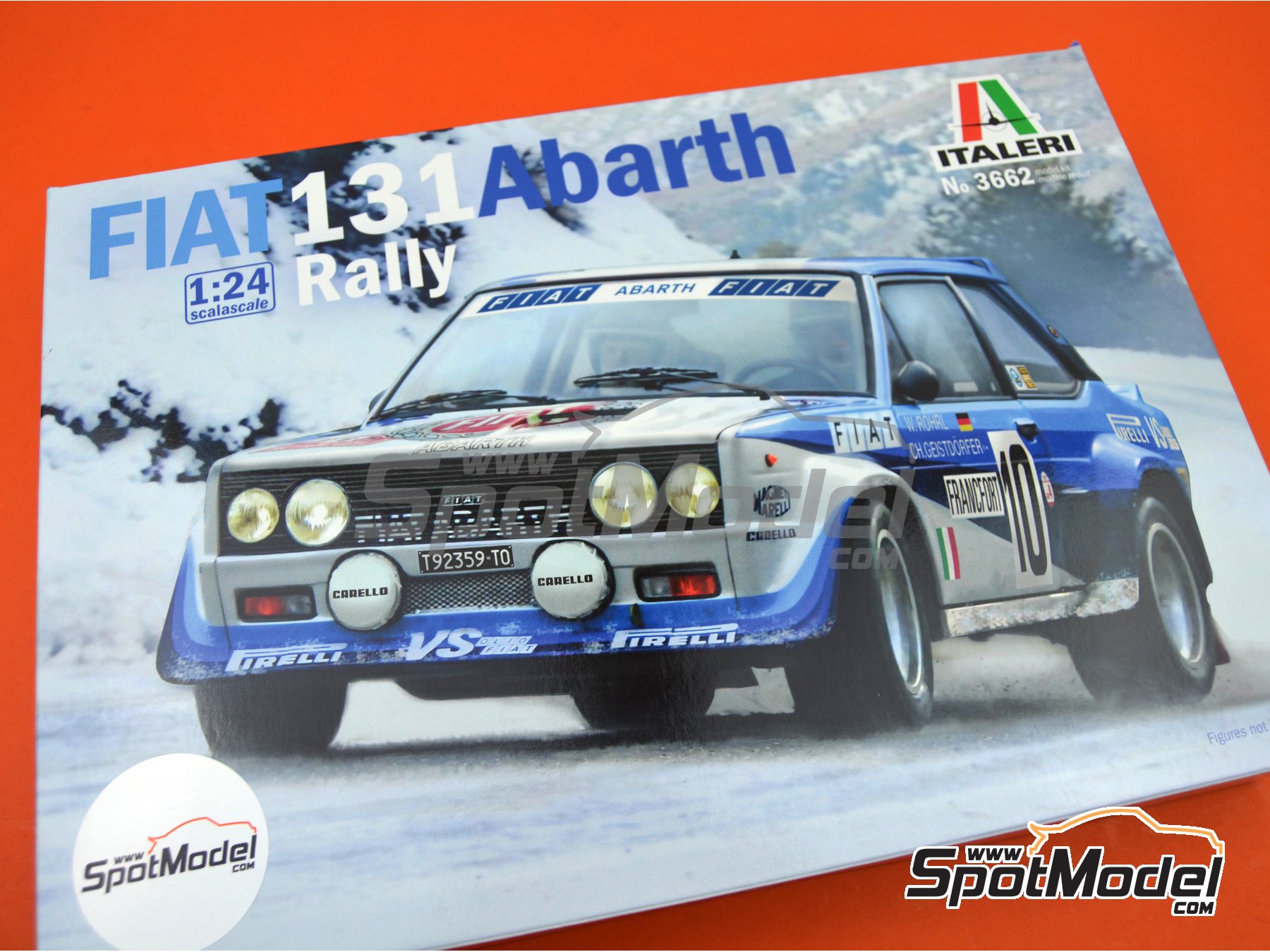 Italeri: Model car kit 1/24 scale - Fiat 131 Abarth #10 - Walter Röhrl (DE)  + Christian Geistdörfer (DE) - Monte Carlo Rally - Rallye Automobile de  Monte-Carlo 1980 (ref. 3662) | SpotModel