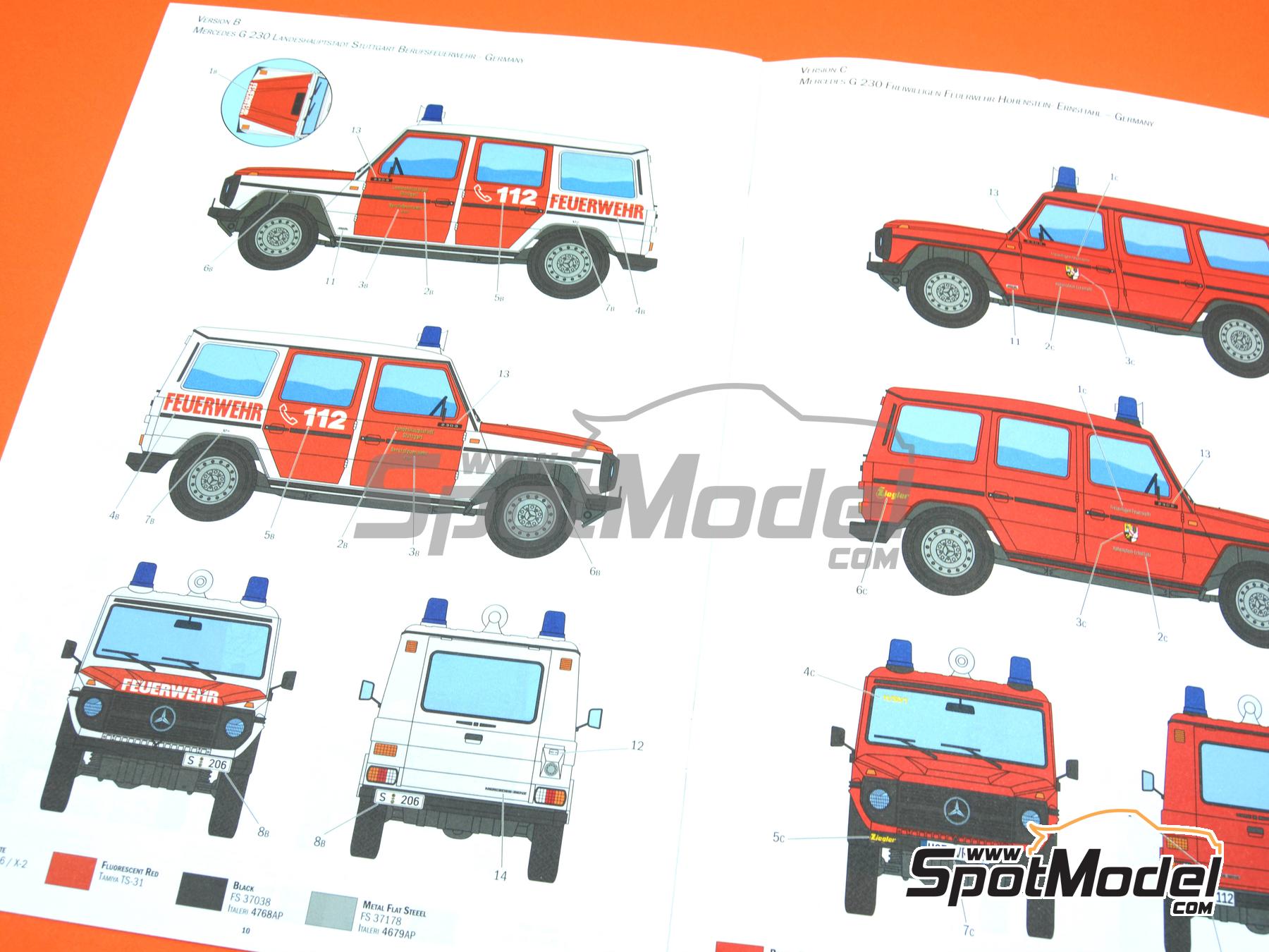 Image 10: Mercedes Benz G230 Firefighters | Car scale model kit in 1/24 scale manufactured by Italeri (ref.&nbsp;3663, also 8001283036634 and ita3644)
