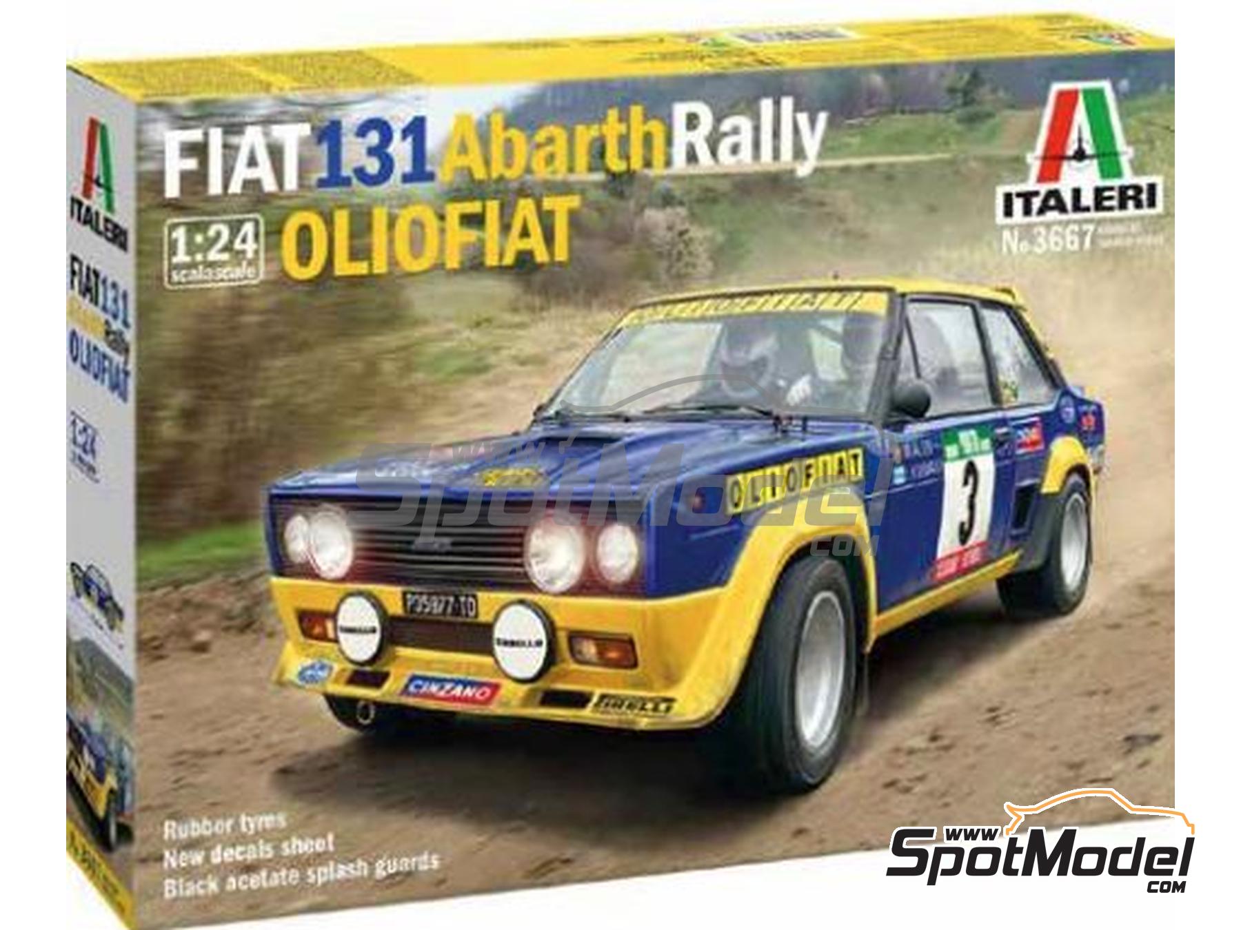 Image 1: Fiat 131 Abarth sponsored by Olio Fiat - Portugal Rally - Vinho do Porto 1977 | Car scale model kit in 1/24 scale manufactured by Italeri (ref.&nbsp;3667, also 8001283036672, ITA3667 and 3667S)