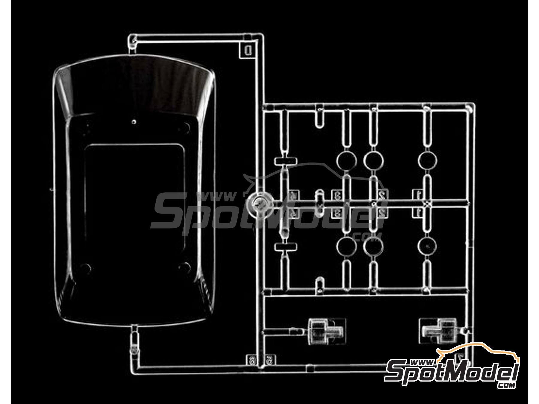 Image 8: Fiat 131 Abarth sponsored by Olio Fiat - Portugal Rally - Vinho do Porto 1977 | Car scale model kit in 1/24 scale manufactured by Italeri (ref.&nbsp;3667, also 8001283036672, ITA3667 and 3667S)