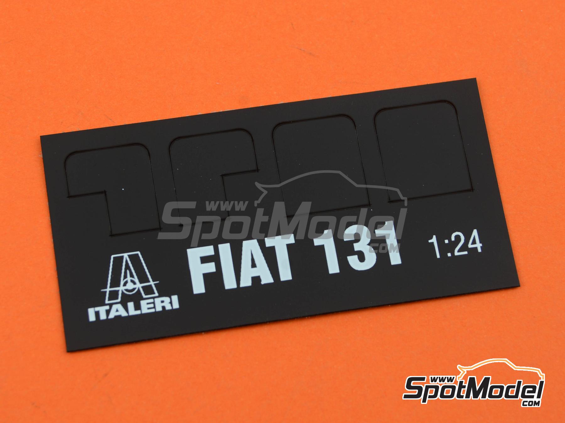 Image 12: Fiat 131 Abarth sponsored by Olio Fiat - Portugal Rally - Vinho do Porto 1977 | Car scale model kit in 1/24 scale manufactured by Italeri (ref.&nbsp;3667, also 8001283036672, ITA3667 and 3667S)