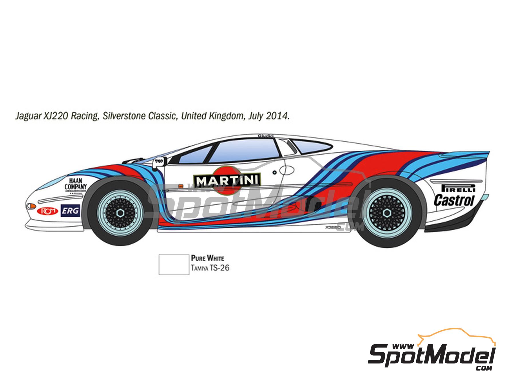 Image 4: Jaguar XJ220 sponsored by Martini - Italian GTs Championship 1993 | Car scale model kit in 1/24 scale manufactured by Italeri (ref. 3669, also 8001283036696)