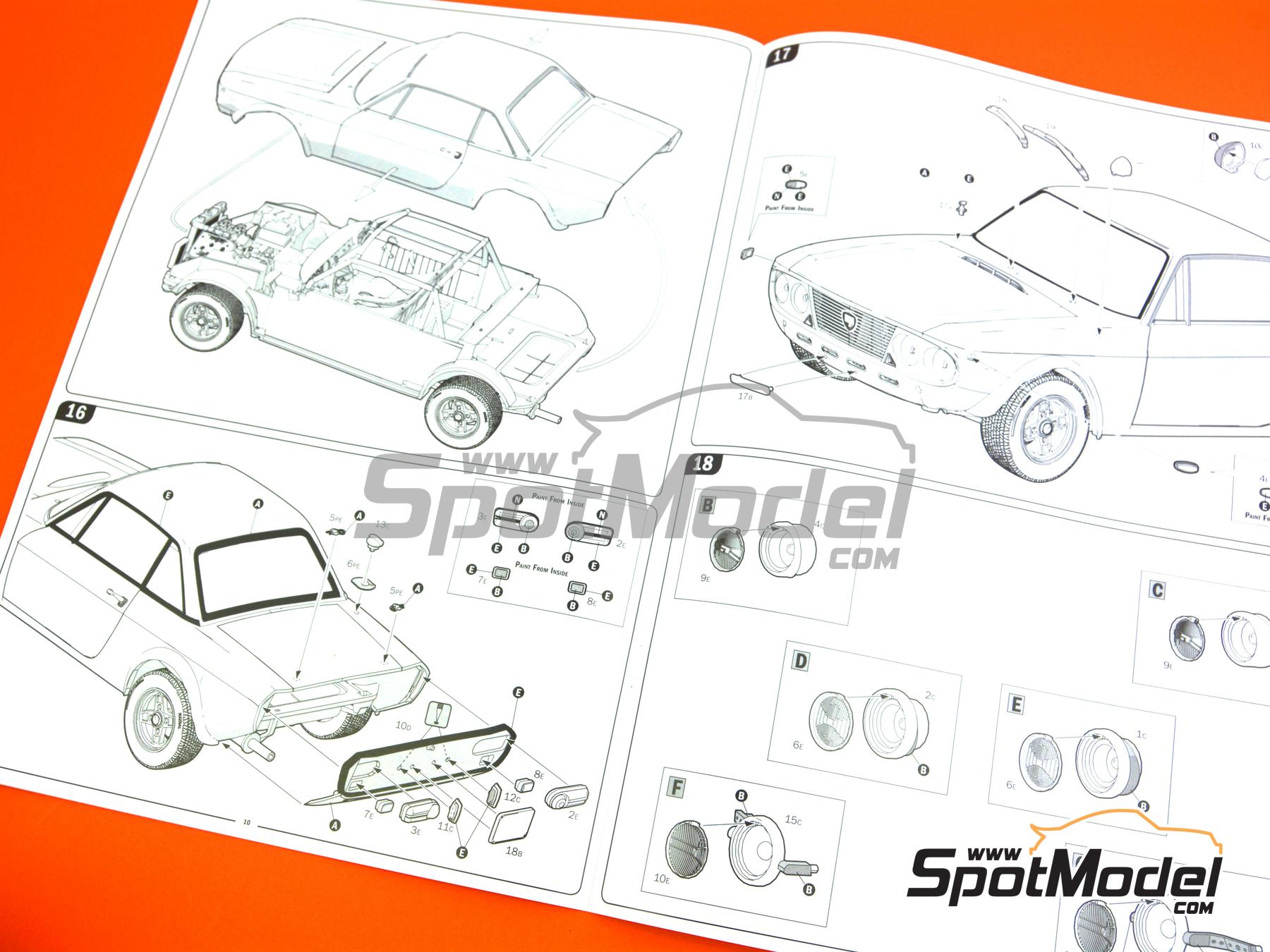 Image 29: Lancia Fulvia HF - Rally de Monte Carlo - Rallye Automobile de Monte-Carlo 1972 | Maqueta de coche en escala 1/24 fabricado por Italeri (ref. 3670, tambien 8001283036702)
