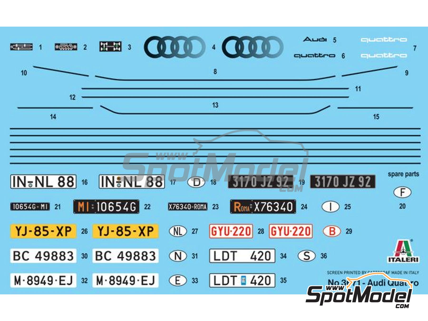 Image 2: Audi Quattro | Maqueta de coche en escala&nbsp;1/24 fabricado por Italeri (ref.&nbsp;3671, tambien 8001283036719)