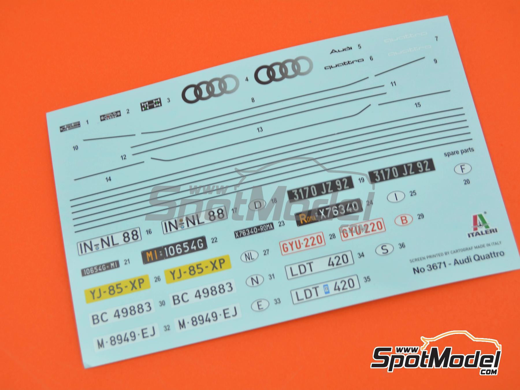 Image 10: Audi Quattro | Maqueta de coche en escala&nbsp;1/24 fabricado por Italeri (ref.&nbsp;3671, tambien 8001283036719)