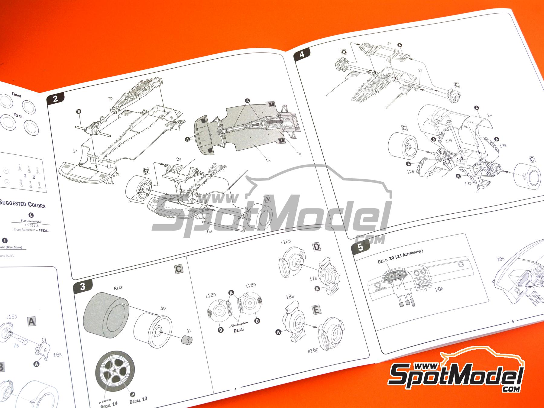 Image 16: Lamborghini Murci&eacute;lago | Maqueta de coche en escala&nbsp;1/24 fabricado por Italeri (ref.&nbsp;3672, tambien 8001283036726)