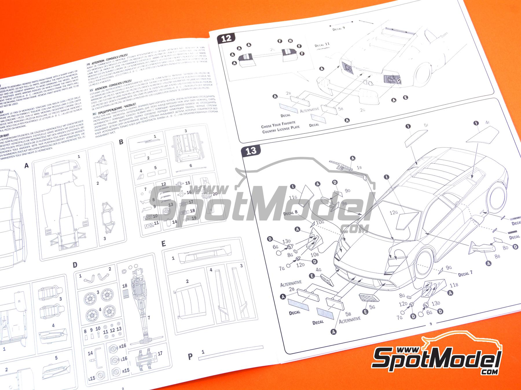 Image 18: Lamborghini Murci&eacute;lago | Maqueta de coche en escala&nbsp;1/24 fabricado por Italeri (ref.&nbsp;3672, tambien 8001283036726)