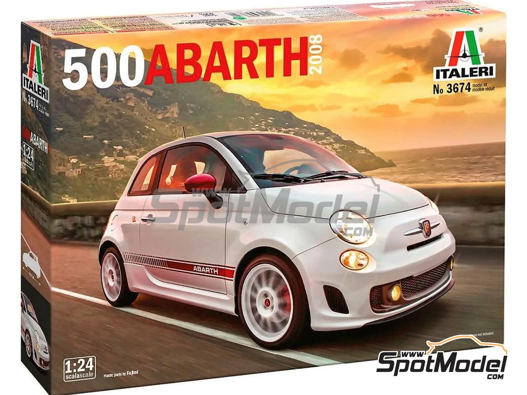 Italeri 3674: Maqueta de coche escala 1/24 - Fiat 500 Abarth 2008
