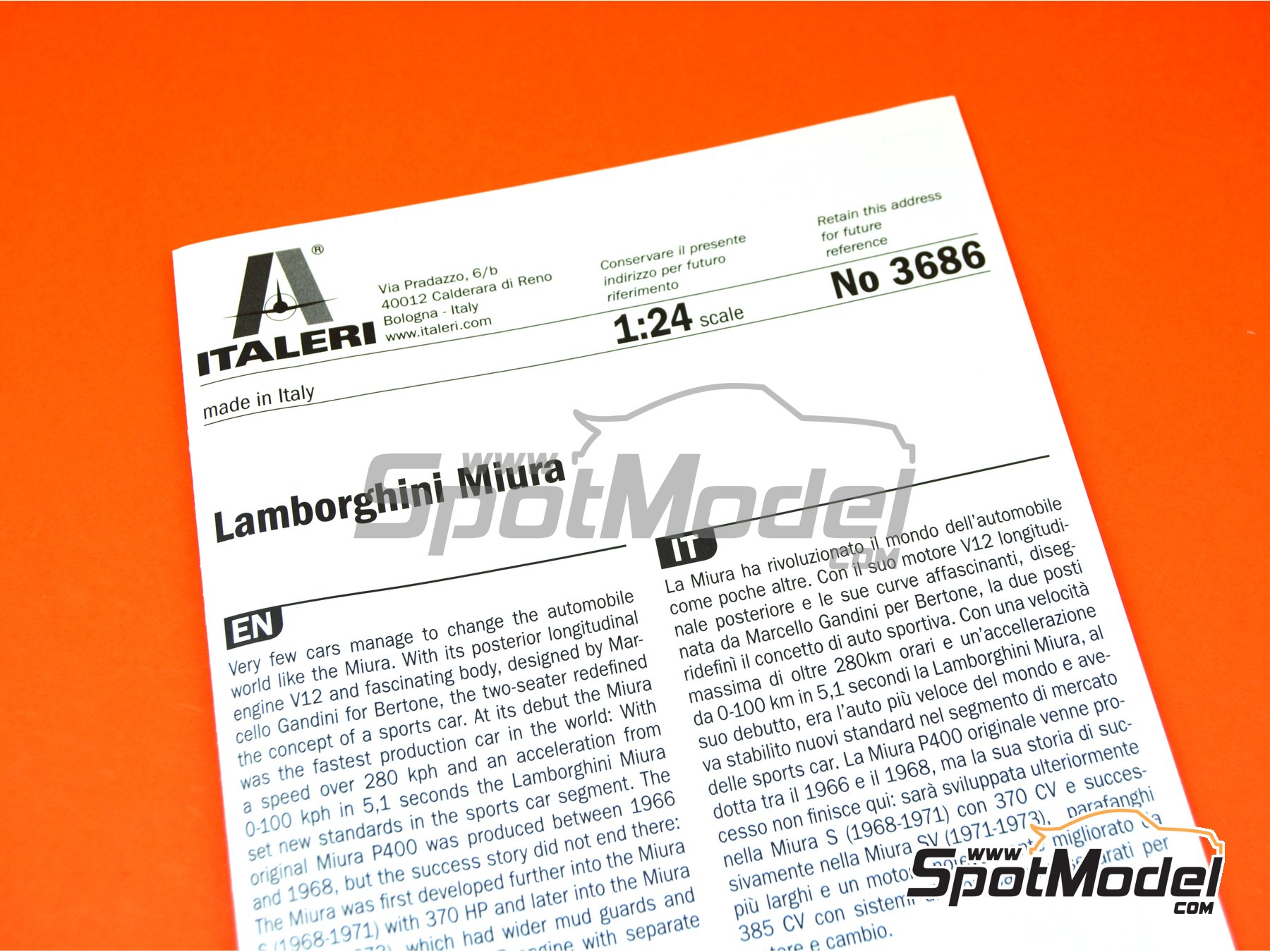 Image 4: Lamborghini Miura | Model car kit in 1/24 scale manufactured by Italeri (ref.&nbsp;3686)