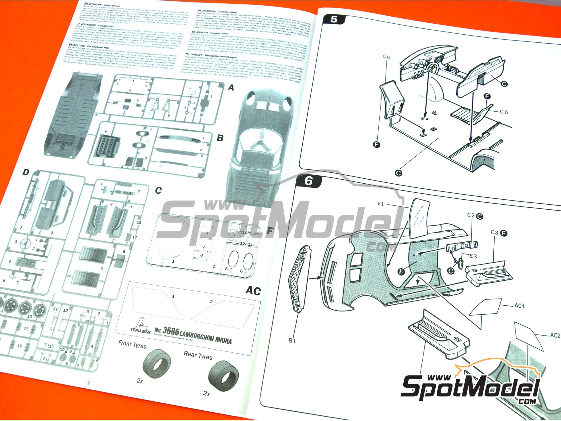 Image 5: Lamborghini Miura | Model car kit in 1/24 scale manufactured by Italeri (ref.&nbsp;3686)