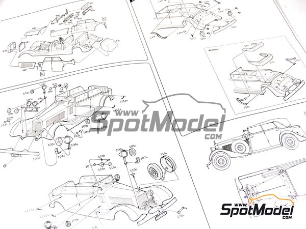 Image 8: Rolls Royce Phantom II | Car scale model kit in 1/24 scale manufactured by Italeri (ref.&nbsp;3703, also 8001283037037)