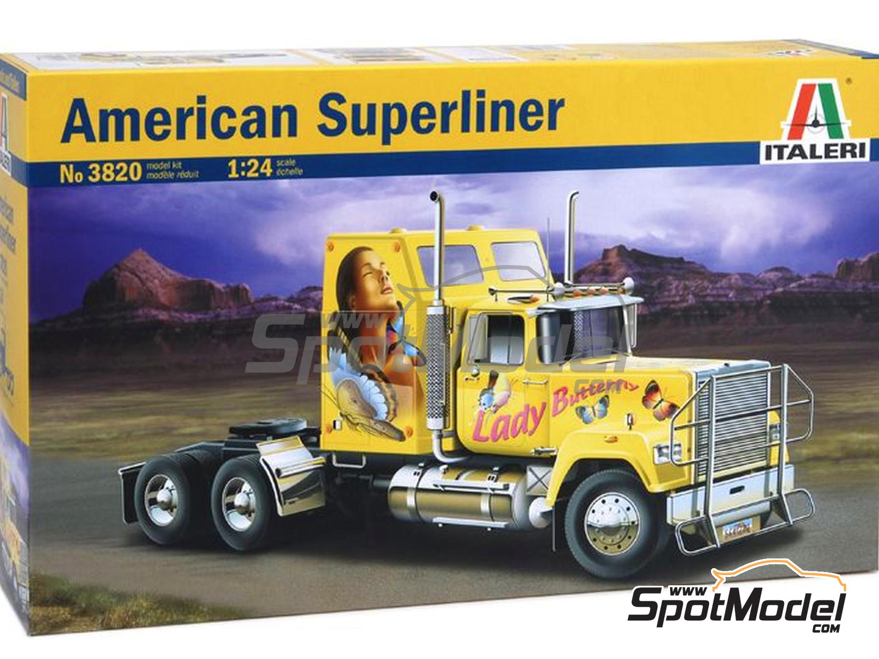 Image 1: US American Superliner | Tractor head scale model kit in 1/24 scale manufactured by Italeri (ref.&nbsp;3820, also 8001283038201)