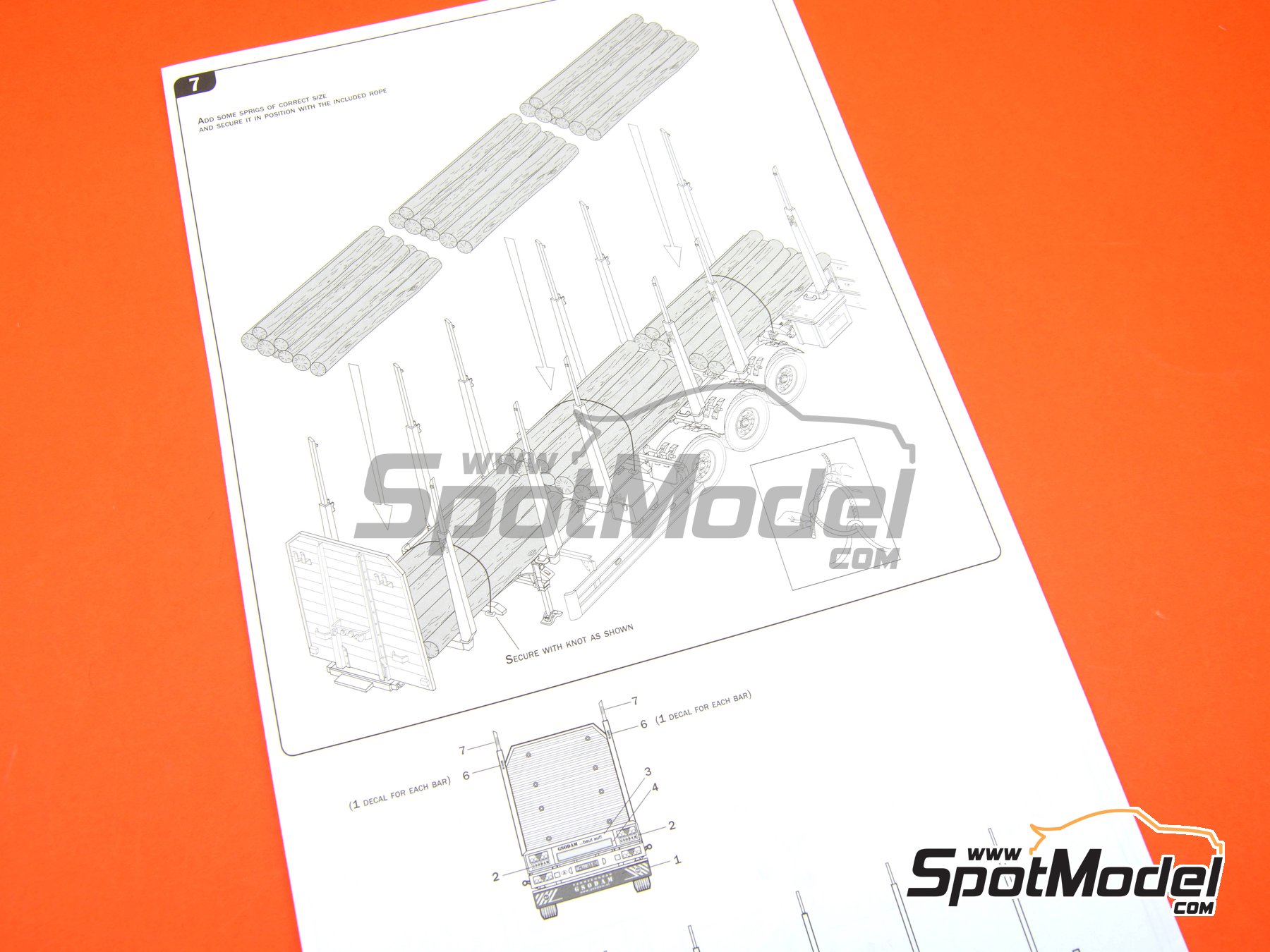 Image 13: Timber trailer | Trailer scale model kit in 1/24 scale manufactured by Italeri (ref.&nbsp;3868, also 8001283038683)