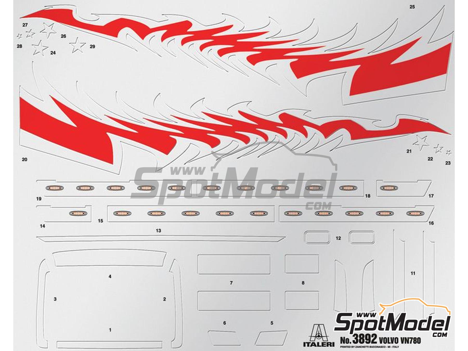 Image 3: Volvo VN 780 | Tractor head scale model kit in 1/24 scale manufactured by Italeri (ref.&nbsp;3892, also 8001283038928)