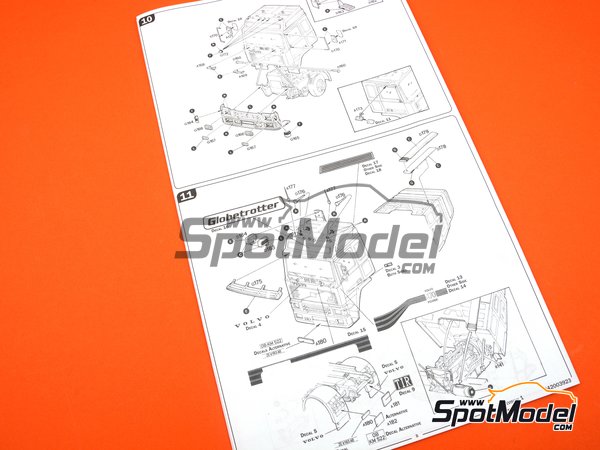 Image 11: Volvo FH16 Globetrotter 4x2 | Tractor head scale model kit in 1/24 scale manufactured by Italeri (ref.&nbsp;3923, also 8001283039239)