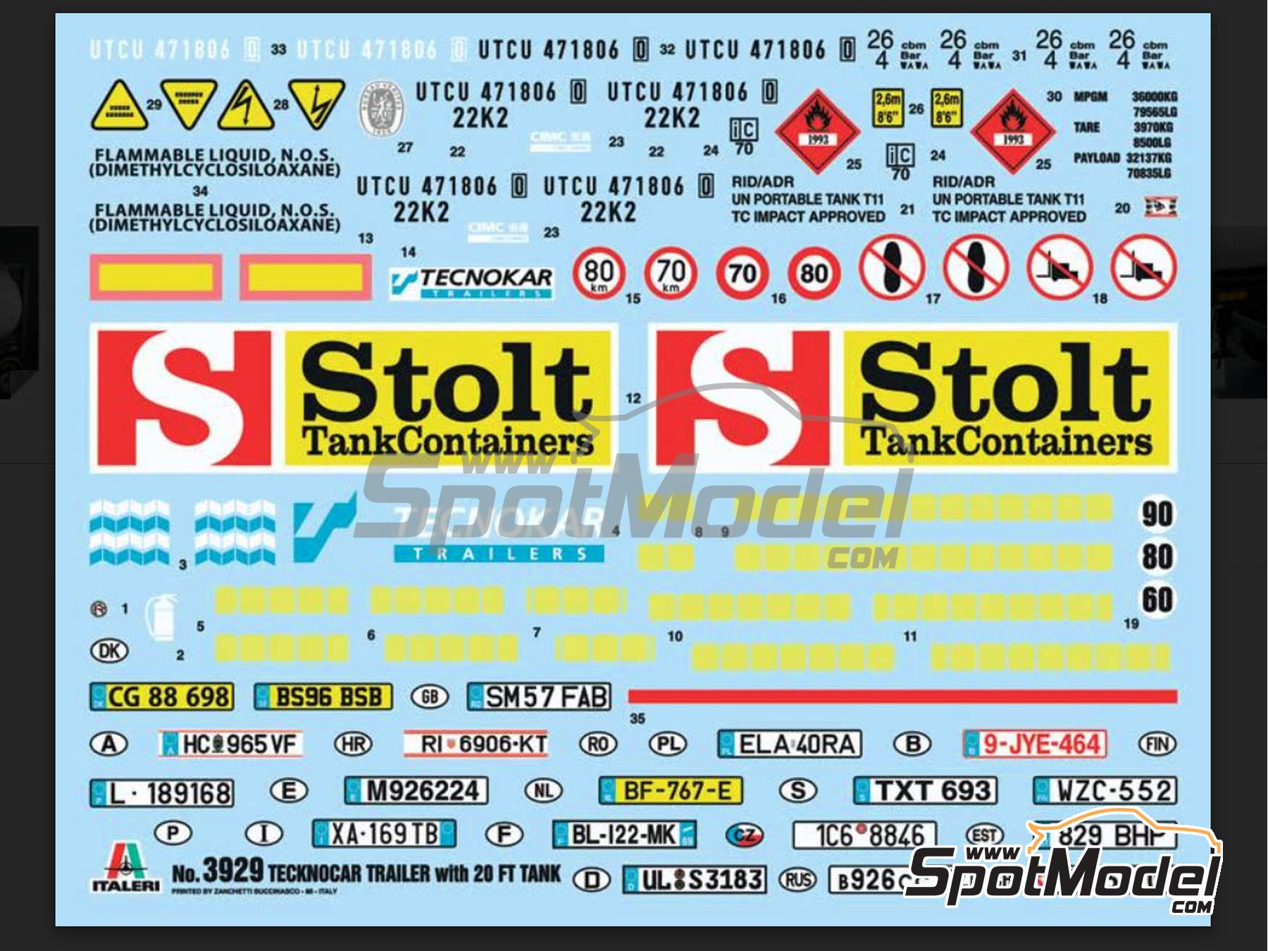 Image 8: Tecnokar 20' | Trailer scale model kit in 1/24 scale manufactured by Italeri (ref.&nbsp;3929, also 8001283039291)
