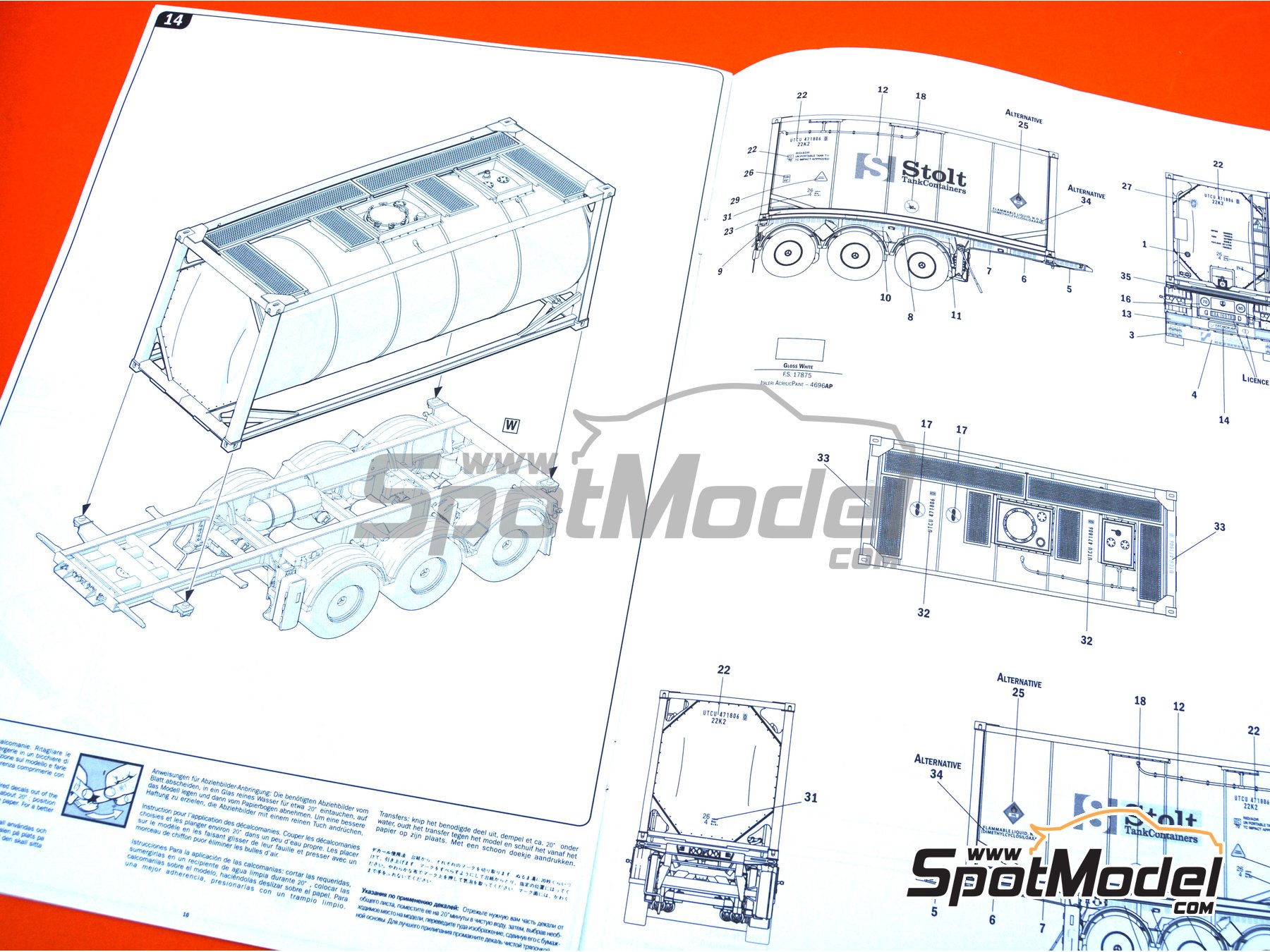 Image 21: Tecnokar 20' | Trailer scale model kit in 1/24 scale manufactured by Italeri (ref.&nbsp;3929, also 8001283039291)