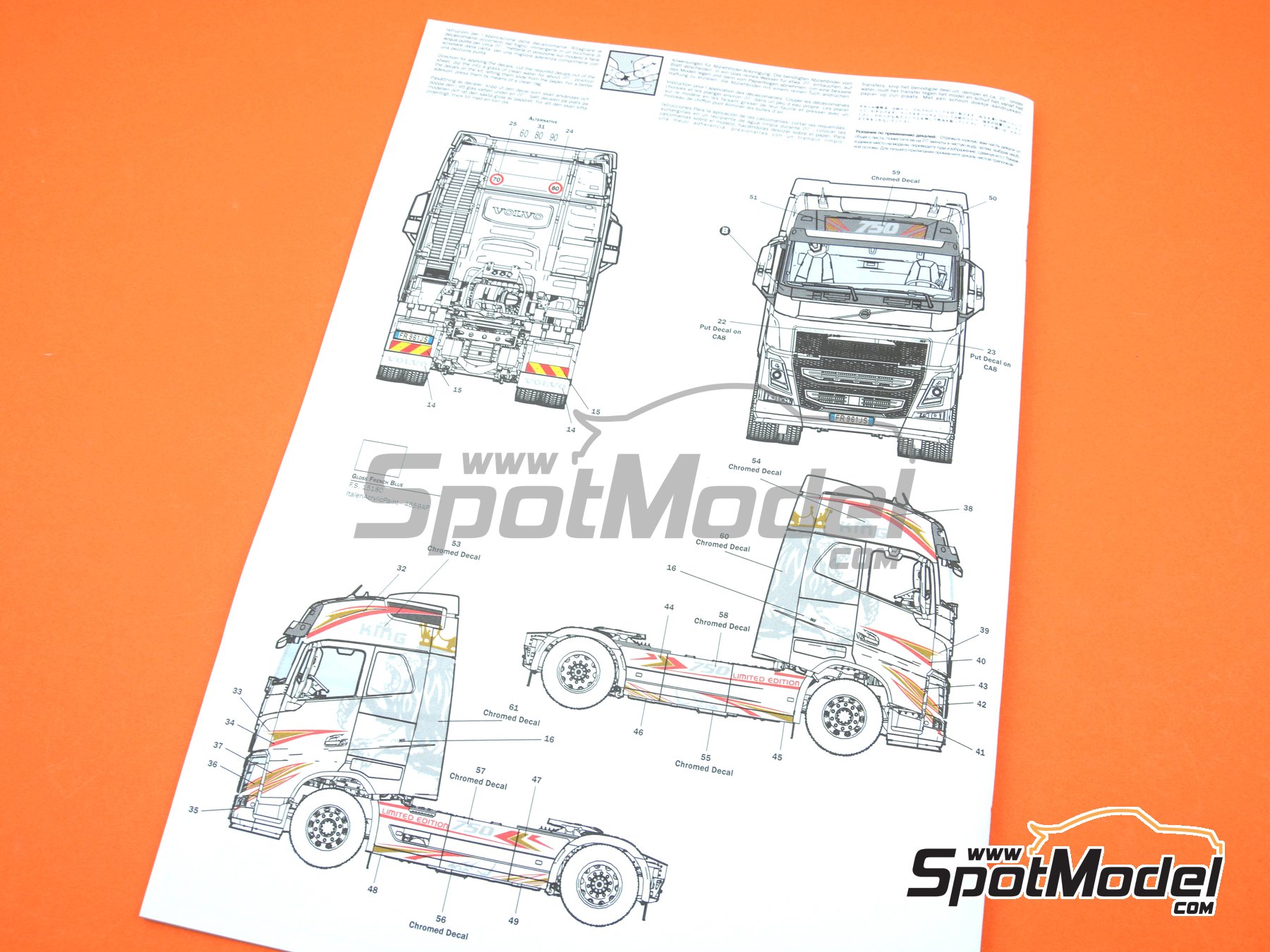 Image 16: Volvo FH4 Globetrotter | Tractor head scale model kit in 1/24 scale manufactured by Italeri (ref.&nbsp;3942, also 8001283039420)