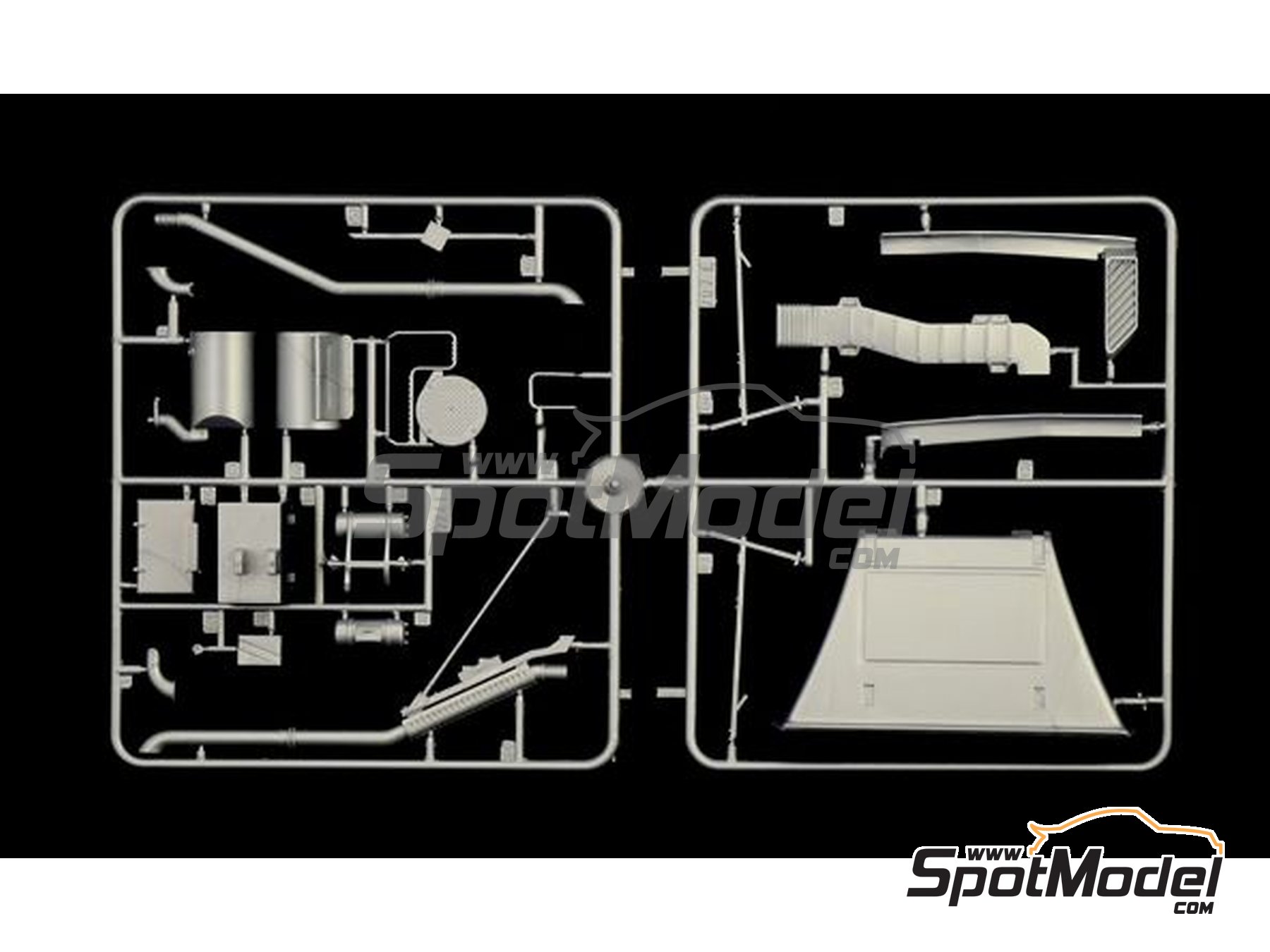Image 6: Volvo F16 Globetrotter Canvas with elevator | Truck scale model kit in 1/24 scale manufactured by Italeri (ref.&nbsp;3945, also 8001283039451)