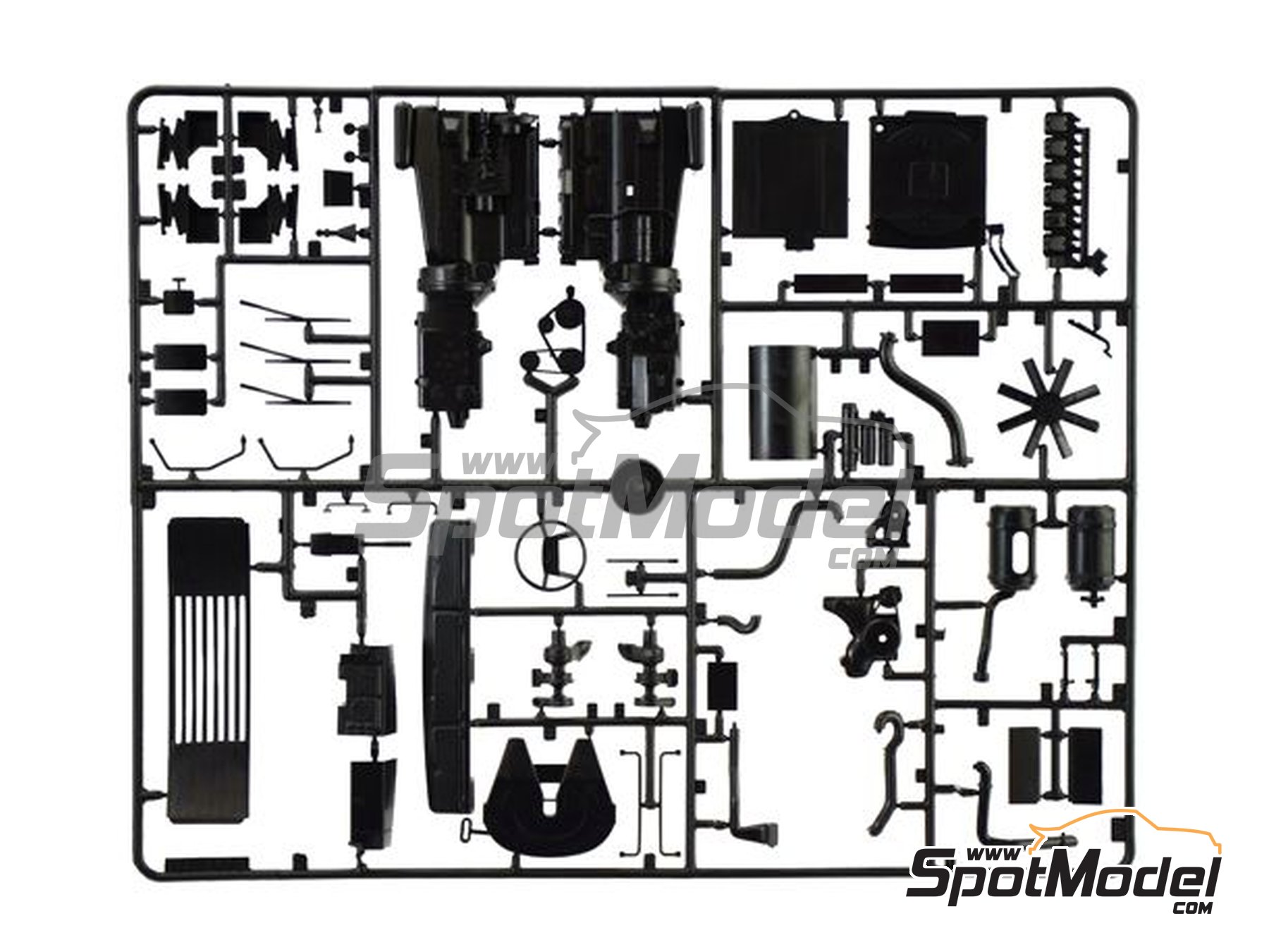Image 12: Volvo F16 Globetrotter Canvas with elevator | Truck scale model kit in 1/24 scale manufactured by Italeri (ref.&nbsp;3945, also 8001283039451)