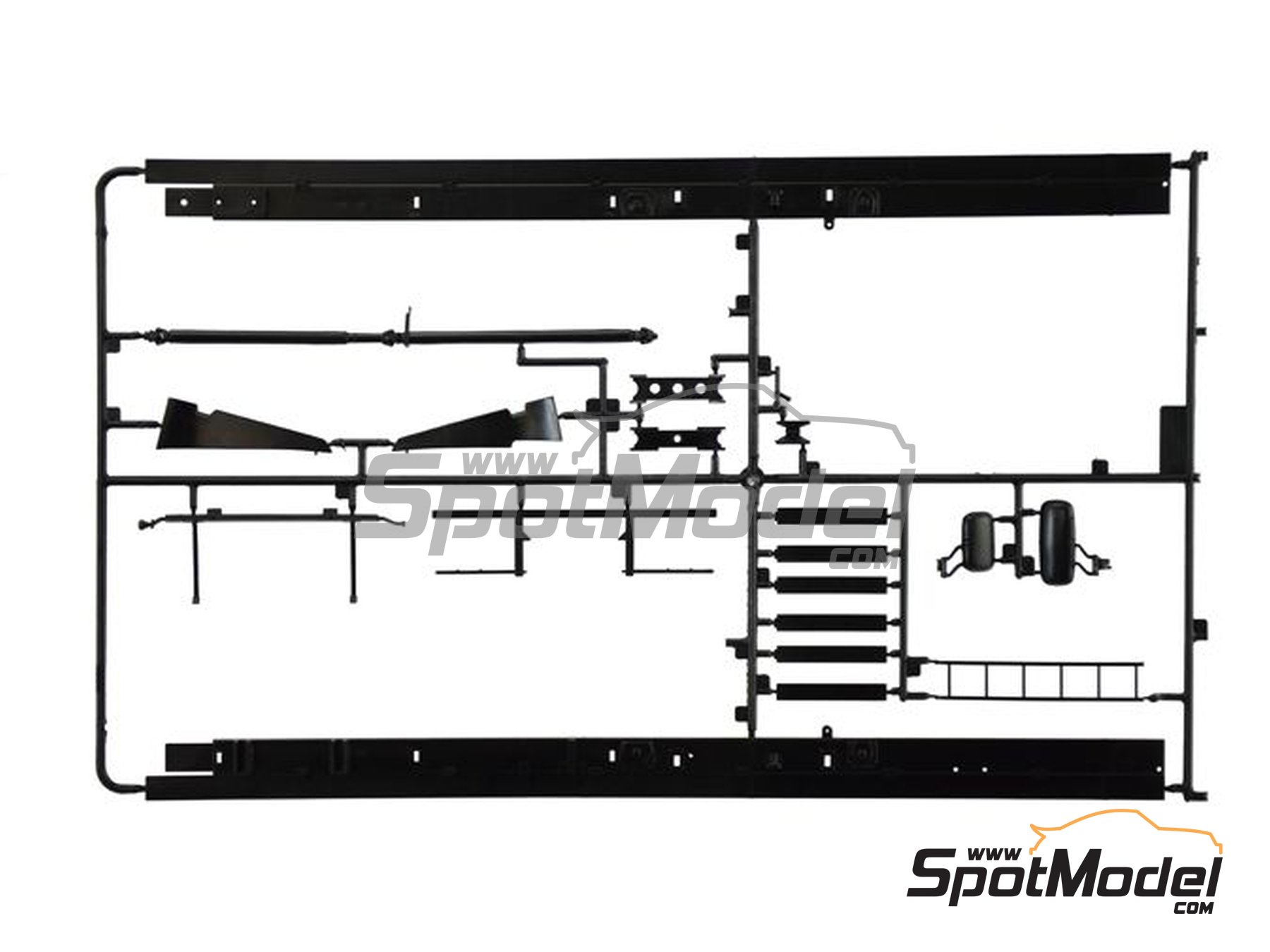 Image 13: Volvo F16 Globetrotter Canvas with elevator | Truck scale model kit in 1/24 scale manufactured by Italeri (ref.&nbsp;3945, also 8001283039451)