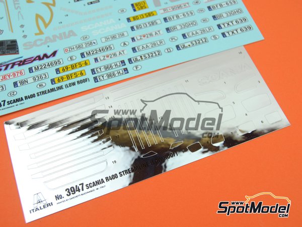 Image 3: Scania R400 Streamline flat roof | Tractor head scale model kit in 1/24 scale manufactured by Italeri (ref.&nbsp;3947, also 8001283039475)