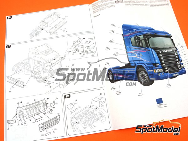Image 8: Scania R400 Streamline flat roof | Tractor head scale model kit in 1/24 scale manufactured by Italeri (ref.&nbsp;3947, also 8001283039475)