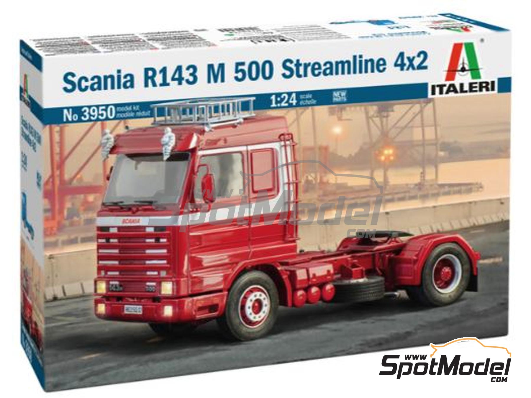 Image 2: Scania R143 M500 Streamline 4x2 | Tractor head scale model kit in 1/24 scale manufactured by Italeri (ref.&nbsp;3950, also 8001283039505)