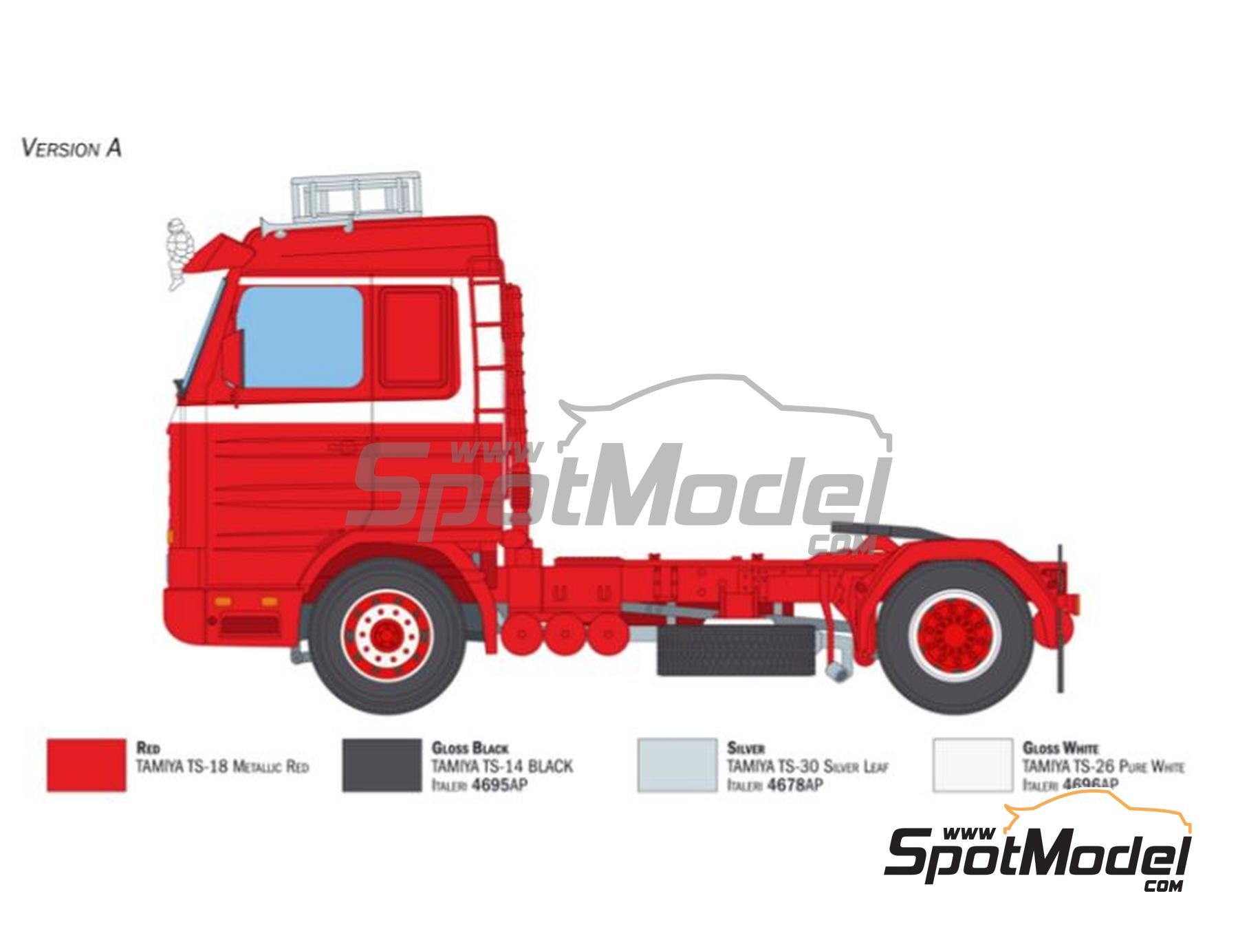 Image 4: Scania R143 M500 Streamline 4x2 | Tractor head scale model kit in 1/24 scale manufactured by Italeri (ref.&nbsp;3950, also 8001283039505)