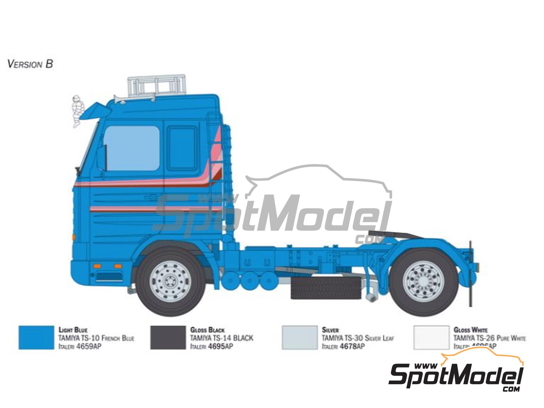 Image 5: Scania R143 M500 Streamline 4x2 | Tractor head scale model kit in 1/24 scale manufactured by Italeri (ref.&nbsp;3950, also 8001283039505)