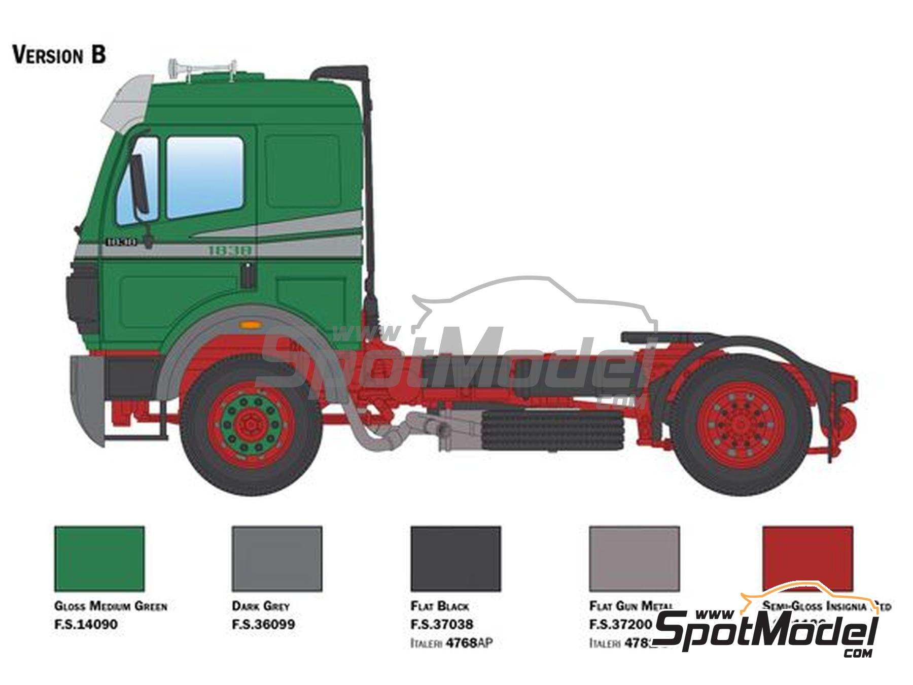 Image 6: Mercedes Benz SK 1844LS V8 | Tractor head scale model kit in 1/24 scale manufactured by Italeri (ref.&nbsp;3956, also 8001283039567)