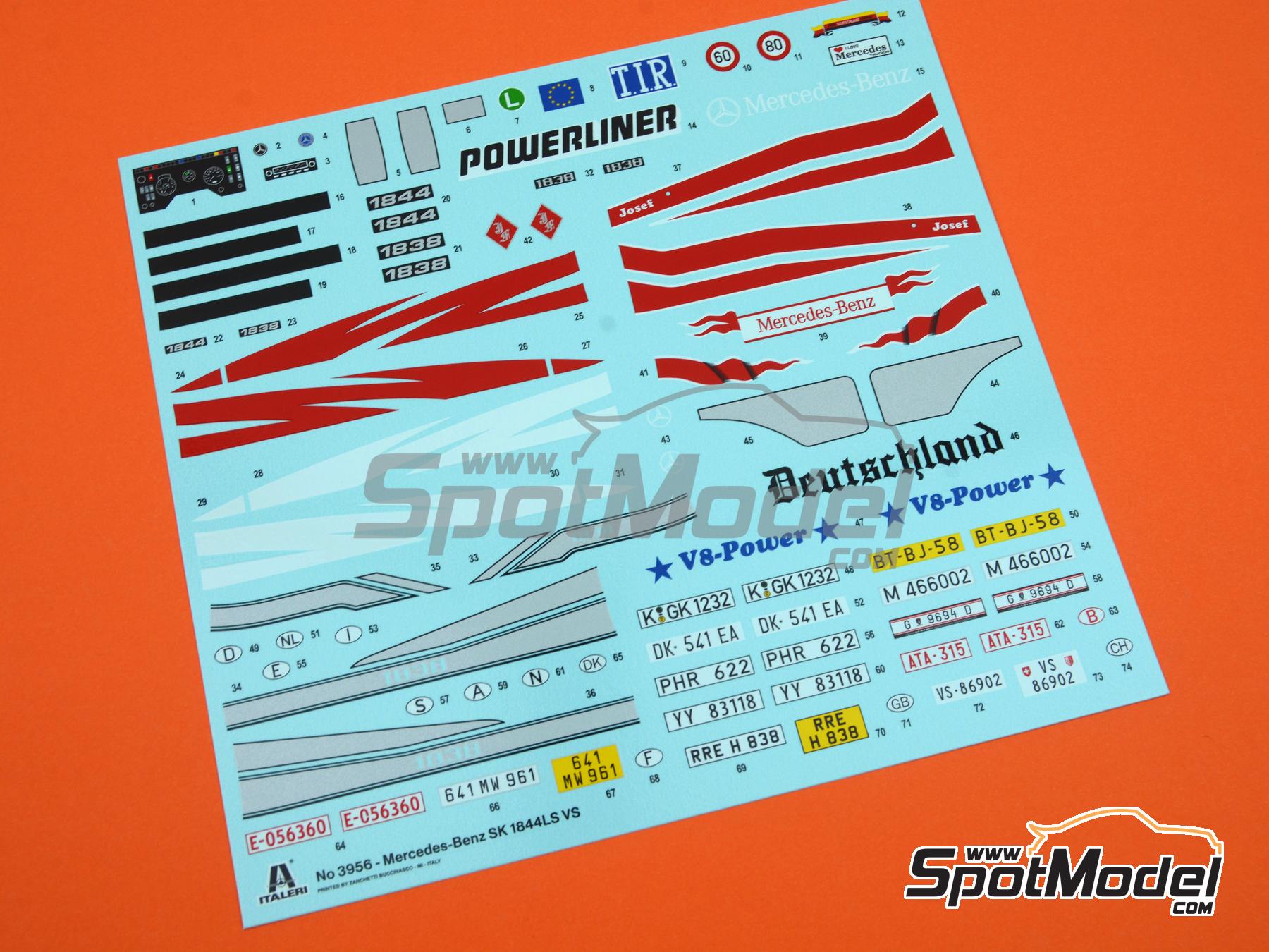 Image 18: Mercedes Benz SK 1844LS V8 | Tractor head scale model kit in 1/24 scale manufactured by Italeri (ref.&nbsp;3956, also 8001283039567)