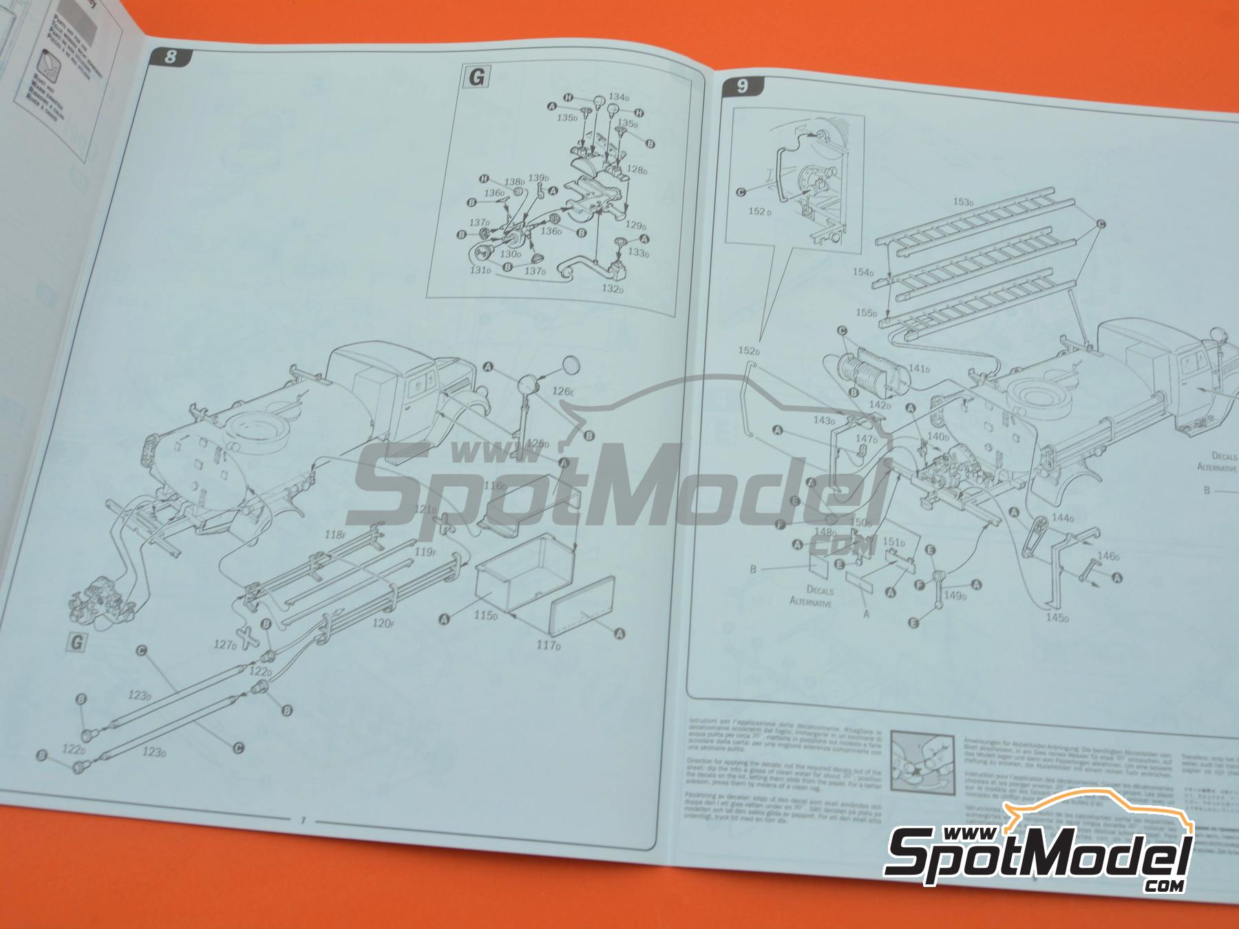 Image 17: Opel Blitz Fire Truck | Truck scale model kit in 1/24 scale manufactured by Italeri (ref.&nbsp;3966, also 8001283039666)