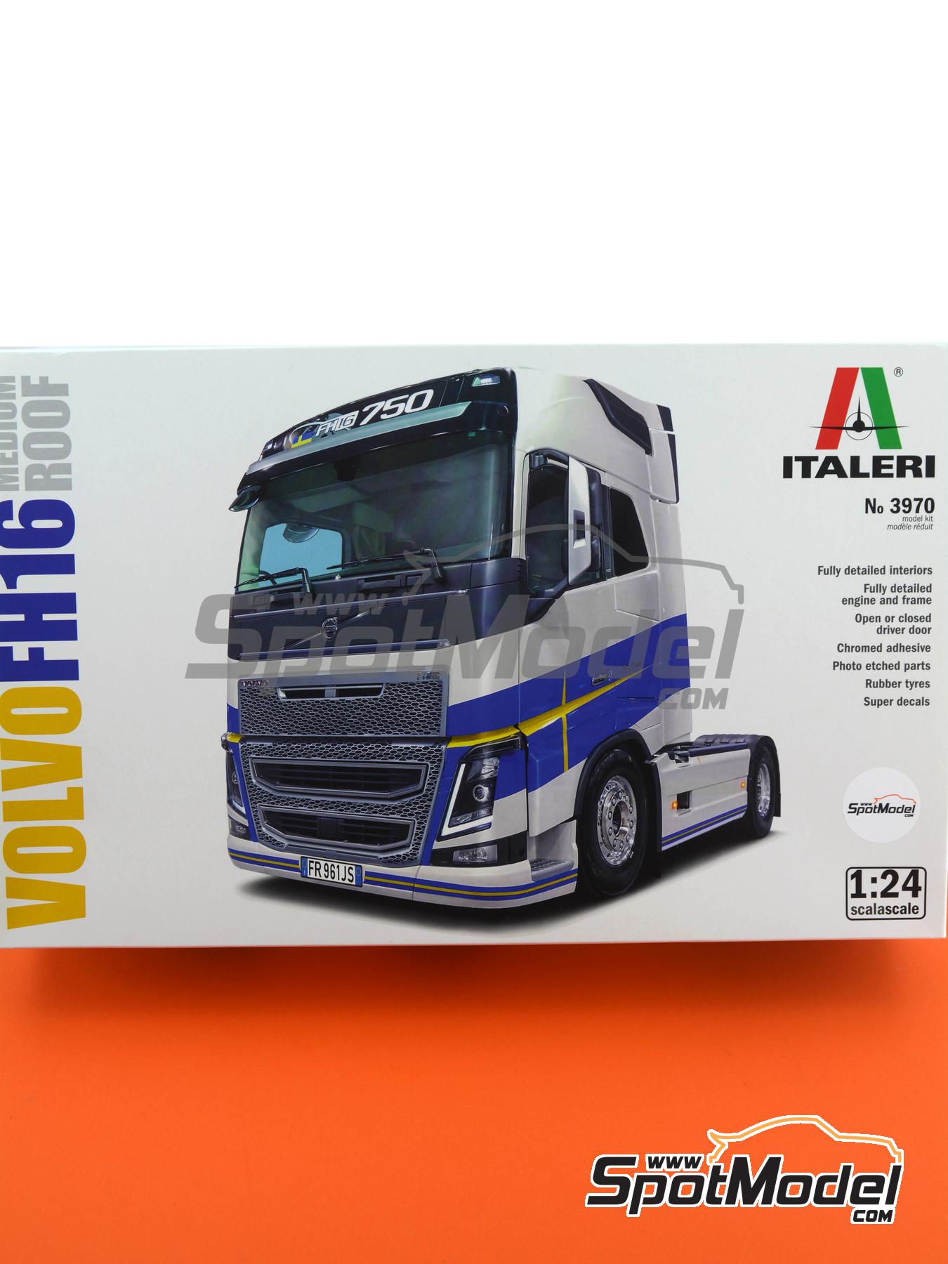Italeri 3970: Tractor head scale model kit 1/24 scale - Volvo FH16