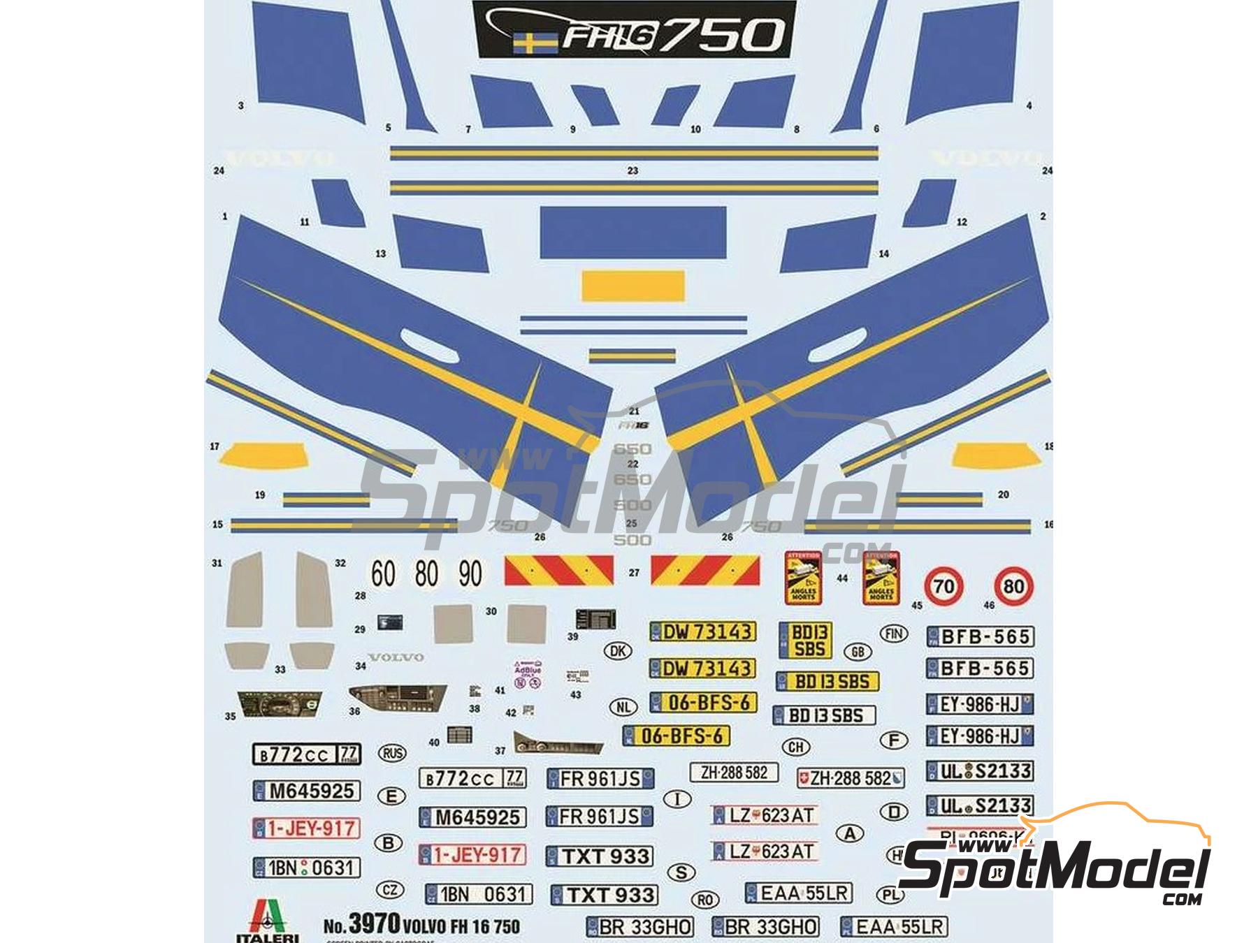 Image 5: Volvo FH16 750 Medium Roof | Tractor head scale model kit in 1/24 scale manufactured by Italeri (ref.&nbsp;3970)
