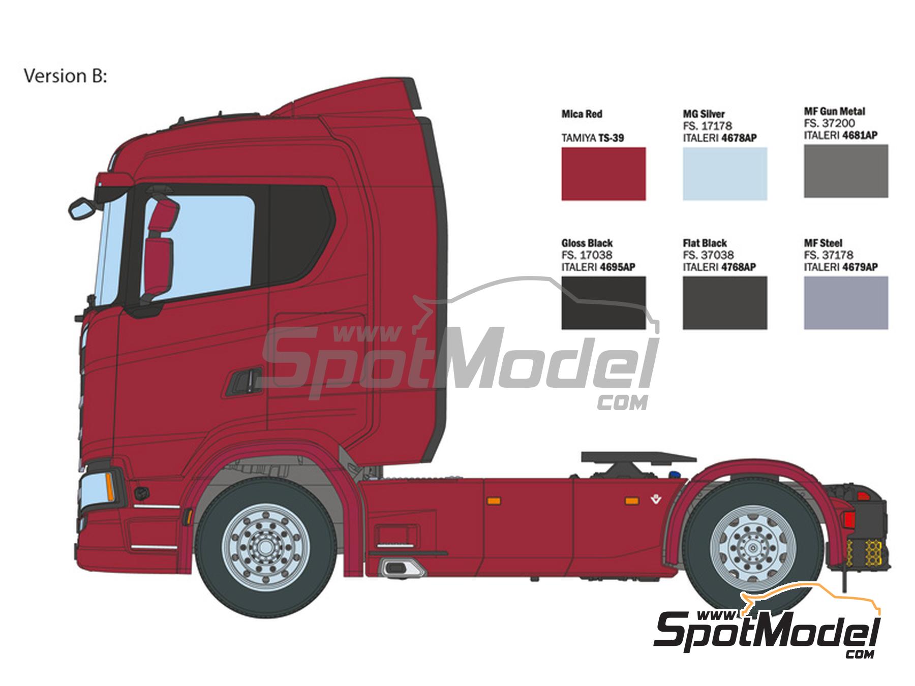 Image 6: Scania S770 Techo Normal 4x2 Cabina Gris | Maqueta de cabeza tractora en escala&nbsp;1/24 fabricado por Italeri (ref.&nbsp;3971, tambien 8001283039710)
