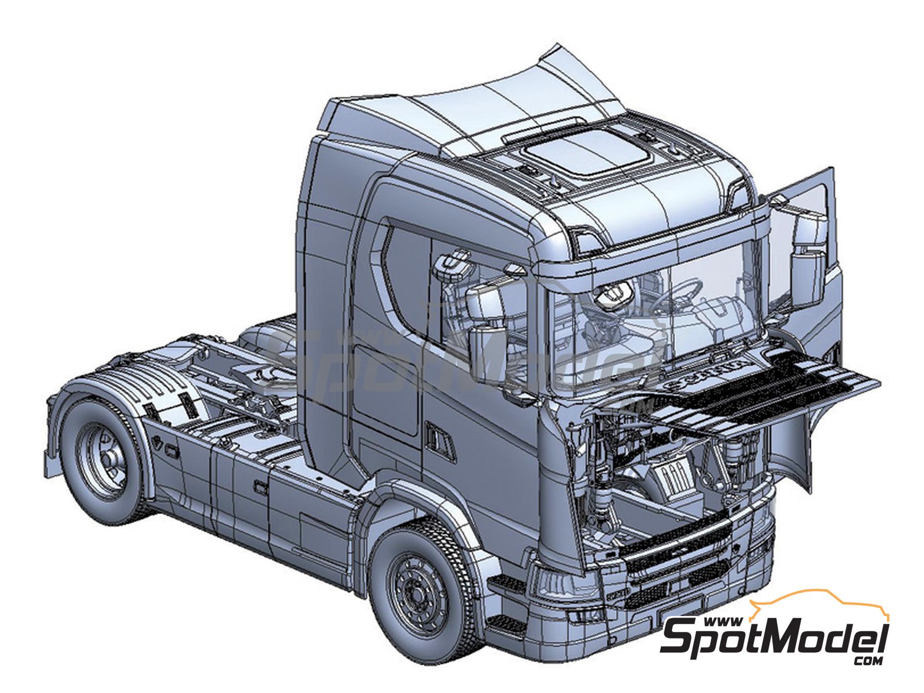 Image 8: Scania S770 Techo Normal 4x2 Cabina Gris | Maqueta de cabeza tractora en escala&nbsp;1/24 fabricado por Italeri (ref.&nbsp;3971, tambien 8001283039710)