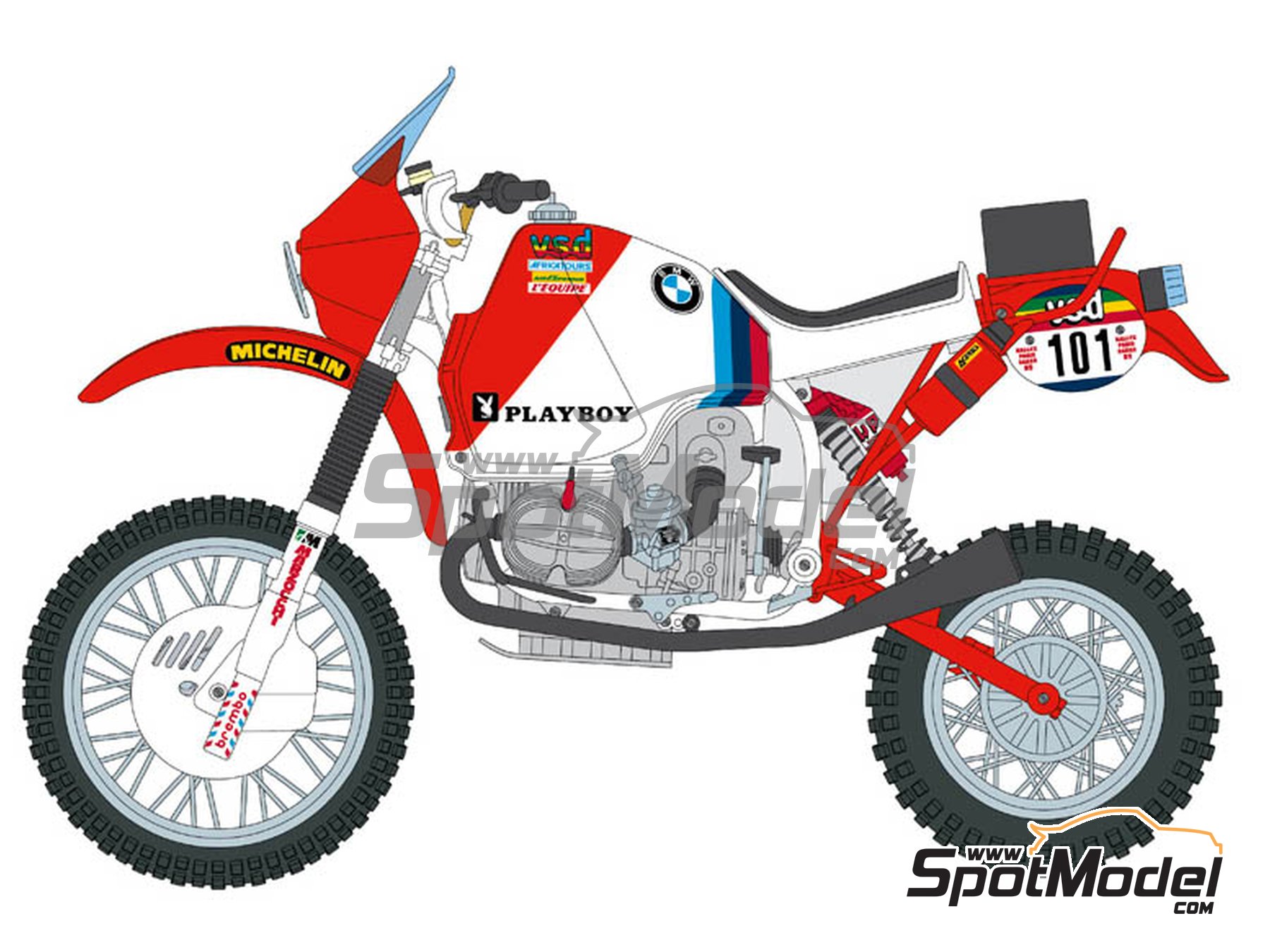 Italeri 4641: Motorbike scale model kit 1/9 scale - BMW R80