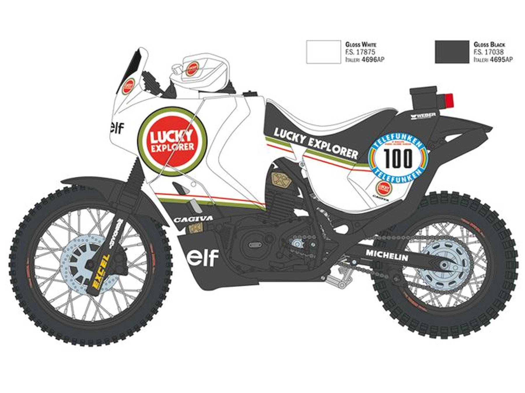 Italeri 4643: Motorbike scale model kit 1/9 scale - Cagiva