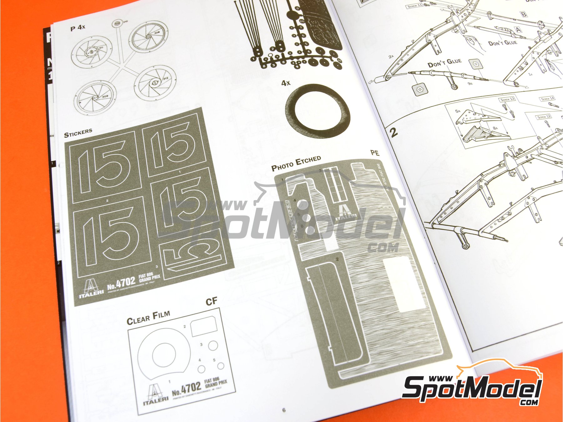 Image 21: Fiat 806 Grand Prix - Milano Grand Prix 1927 | Car scale model kit in 1/12 scale manufactured by Italeri (ref.&nbsp;4702, also 8001283047029)