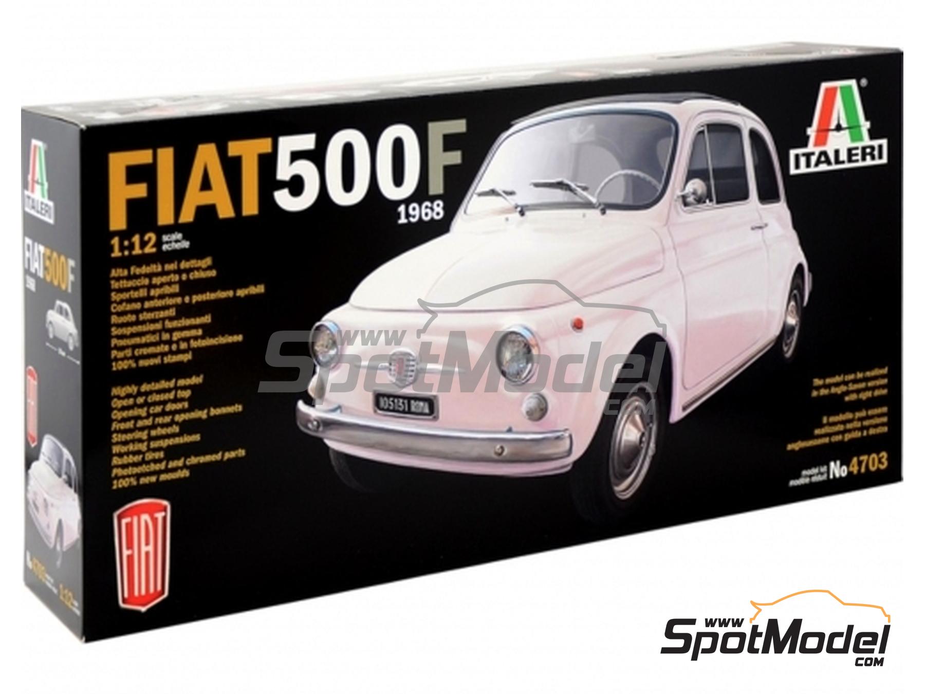Image 8: Fiat 500 F | Car scale model kit in 1/12 scale manufactured by Italeri (ref.&nbsp;4703, also 8001283047036)