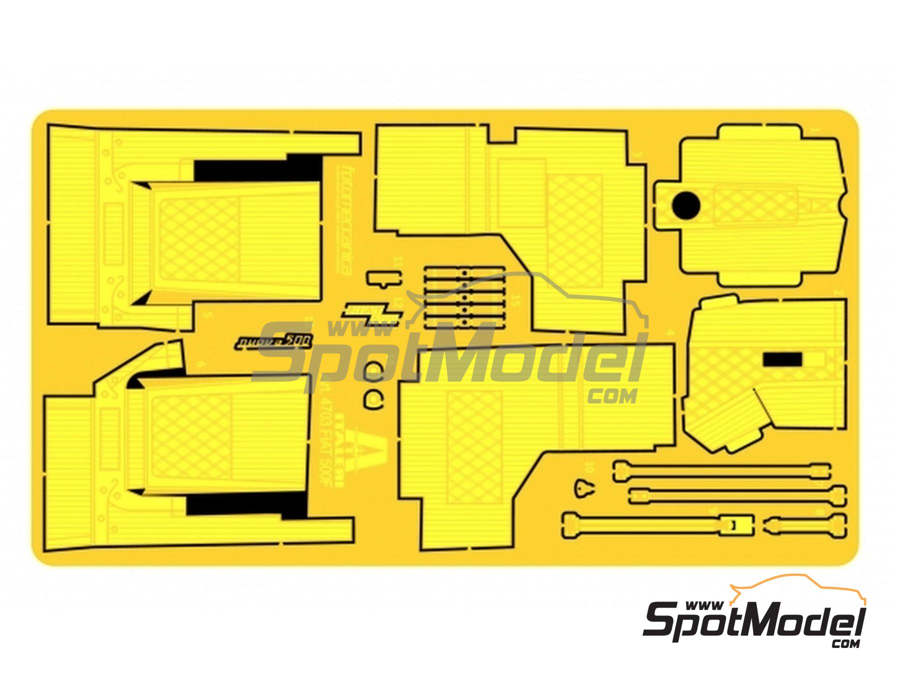 Image 15: Fiat 500 F | Car scale model kit in 1/12 scale manufactured by Italeri (ref.&nbsp;4703, also 8001283047036)