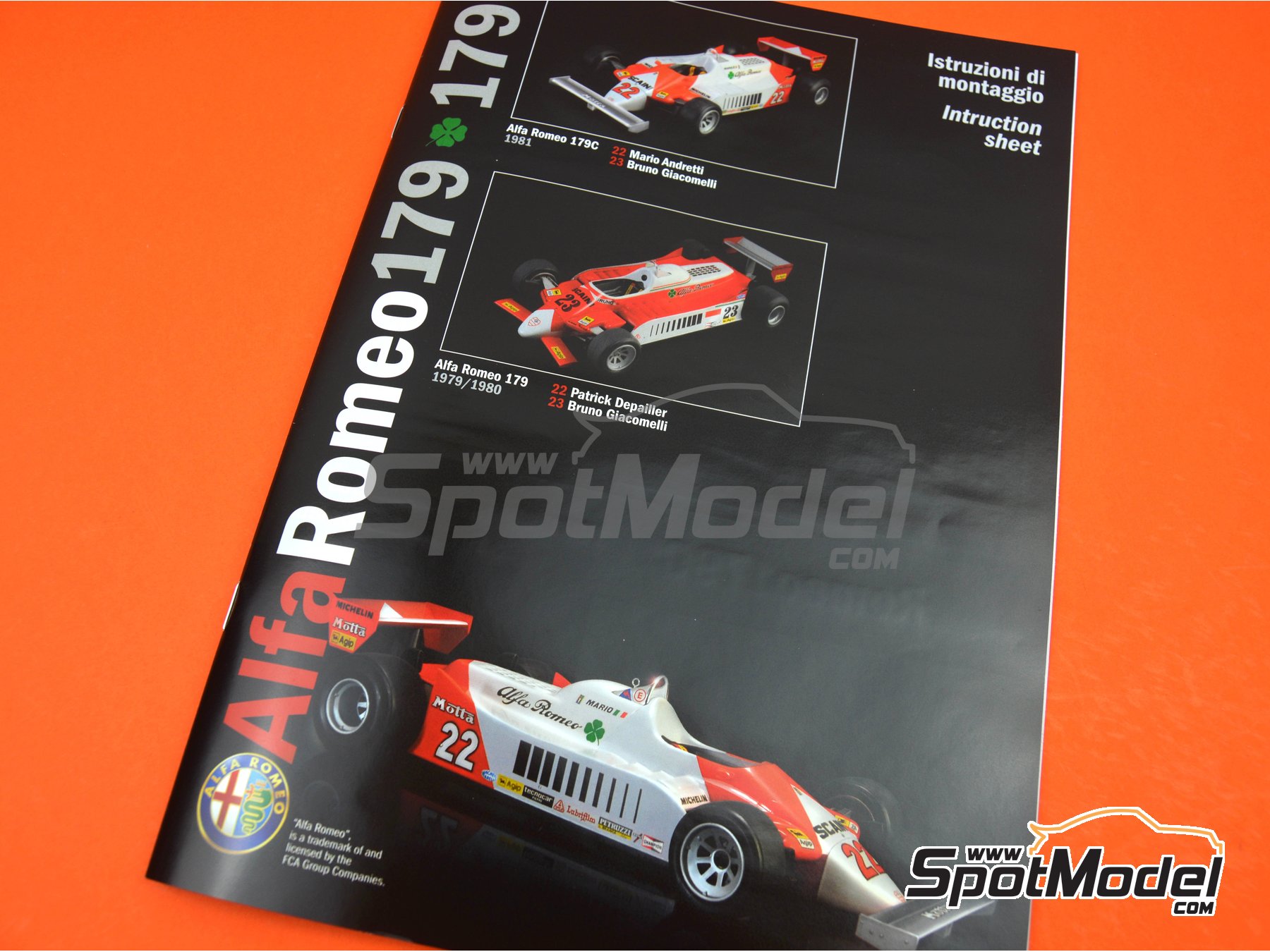 Image 6: Alfa Romeo 179 and 179C Marlboro - FIA Formula 1 World Championship 1979, 1980 and 1981 | Model car kit in 1/12 scale manufactured by Italeri (ref.&nbsp;4704)
