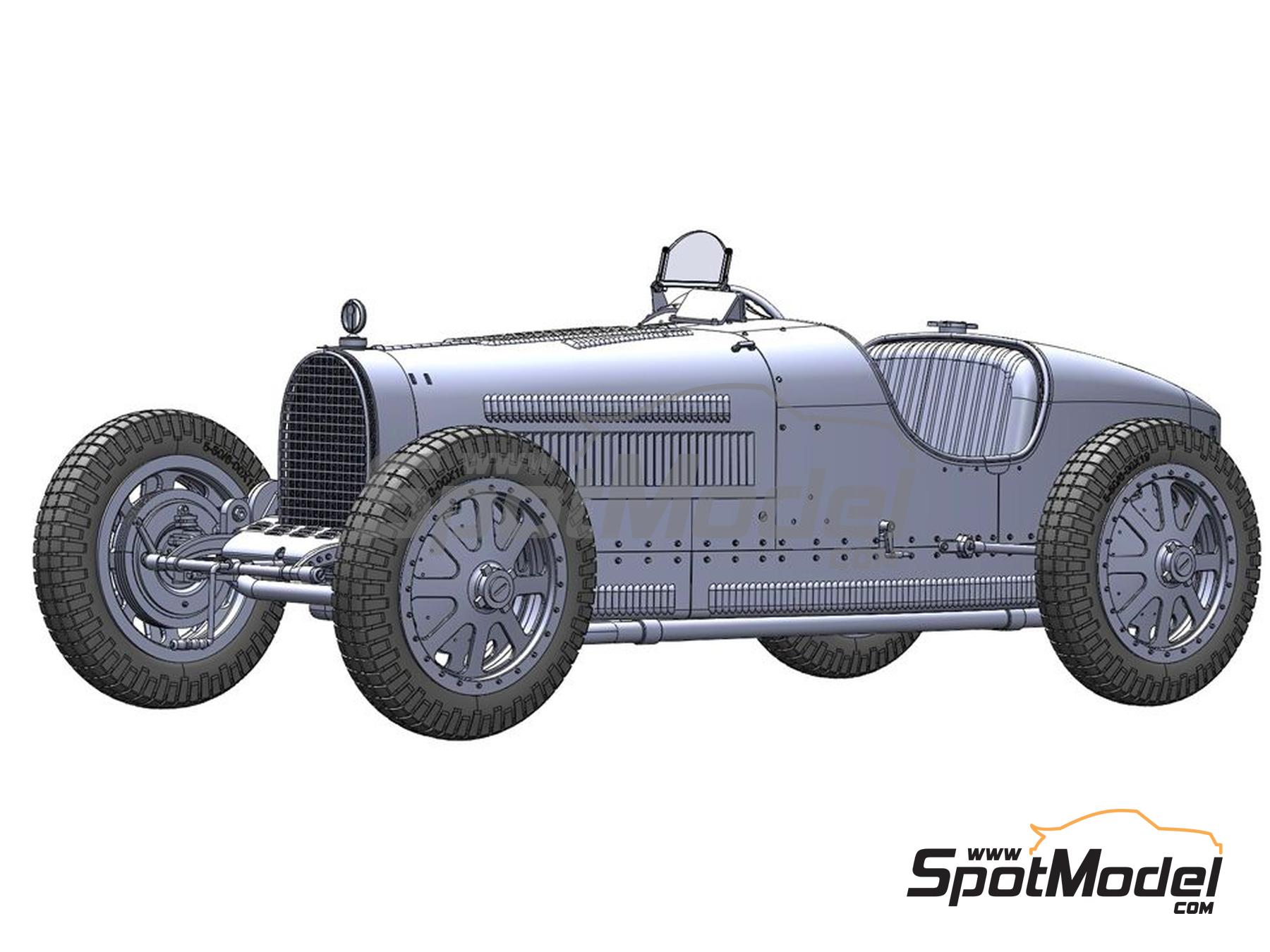 Image 5: Bugatti Type 35B - Monaco Grand Prix 1929 and 1930 | Car scale model kit in 1/12 scale manufactured by Italeri (ref.&nbsp;4710, also 8001283047104)