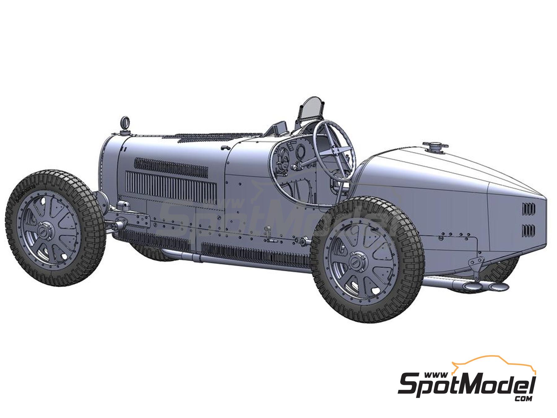 Image 6: Bugatti Type 35B - Monaco Grand Prix 1929 and 1930 | Car scale model kit in 1/12 scale manufactured by Italeri (ref.&nbsp;4710, also 8001283047104)