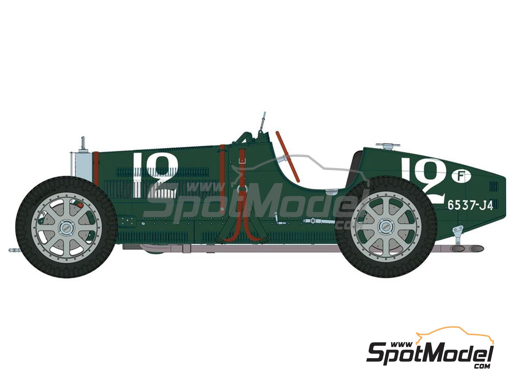 Image 11: Bugatti Type 35B - Monaco Grand Prix 1929 and 1930 | Car scale model kit in 1/12 scale manufactured by Italeri (ref.&nbsp;4710, also 8001283047104)