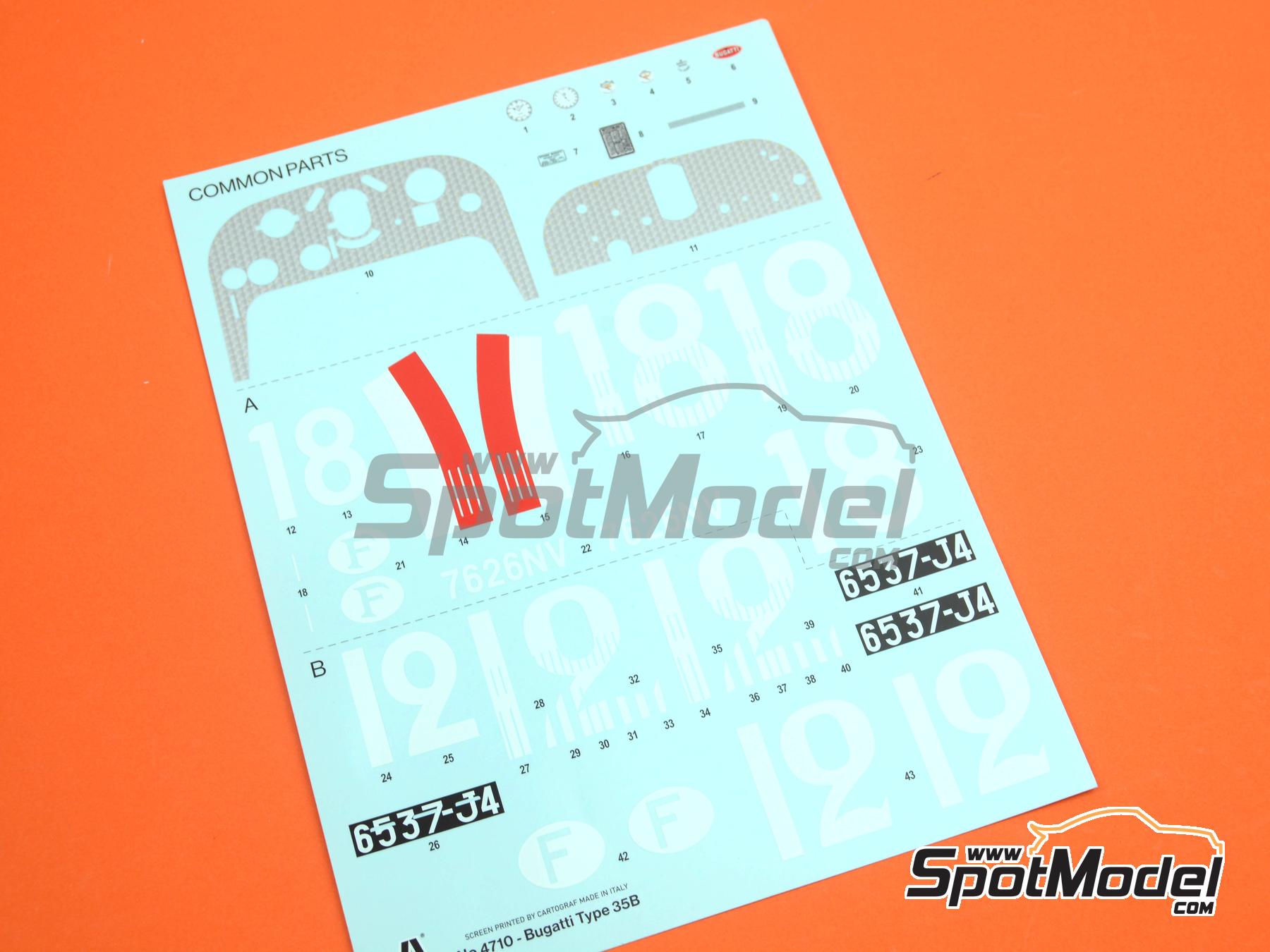 Image 32: Bugatti Type 35B - Monaco Grand Prix 1929 and 1930 | Car scale model kit in 1/12 scale manufactured by Italeri (ref.&nbsp;4710, also 8001283047104)