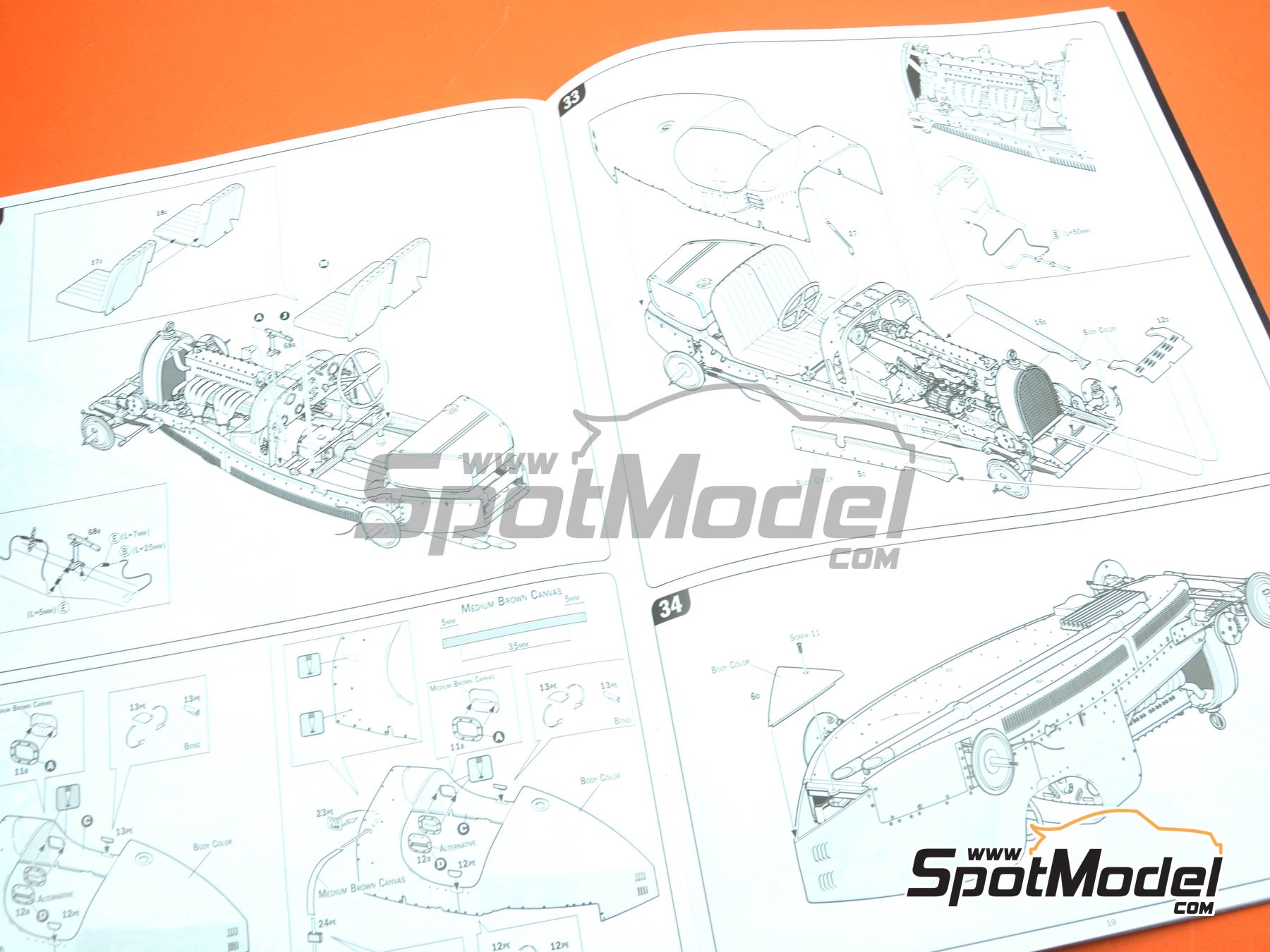 Image 42: Bugatti Type 35B - Monaco Grand Prix 1929 and 1930 | Car scale model kit in 1/12 scale manufactured by Italeri (ref.&nbsp;4710, also 8001283047104)