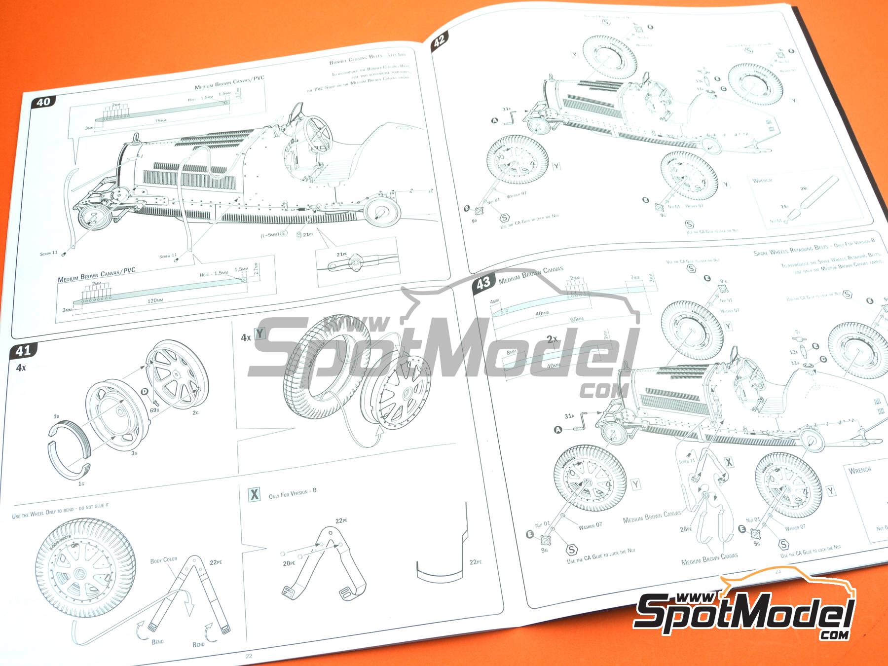 Italeri 4710: Car scale model kit 1/12 scale - Bugatti Type Italeri 4710: Car scale model kit 1/12 scale - Bugatti Type