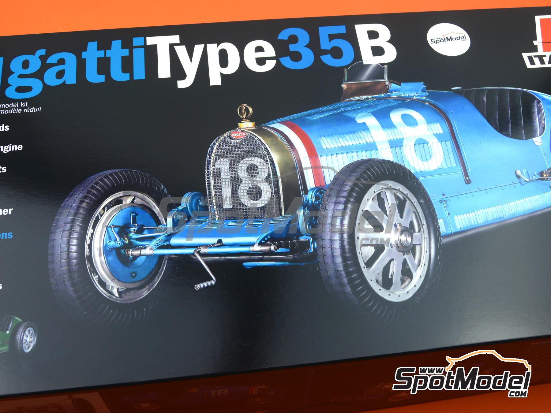 Image 45: Bugatti Type 35B - Monaco Grand Prix 1929 and 1930 | Car scale model kit in 1/12 scale manufactured by Italeri (ref.&nbsp;4710, also 8001283047104)